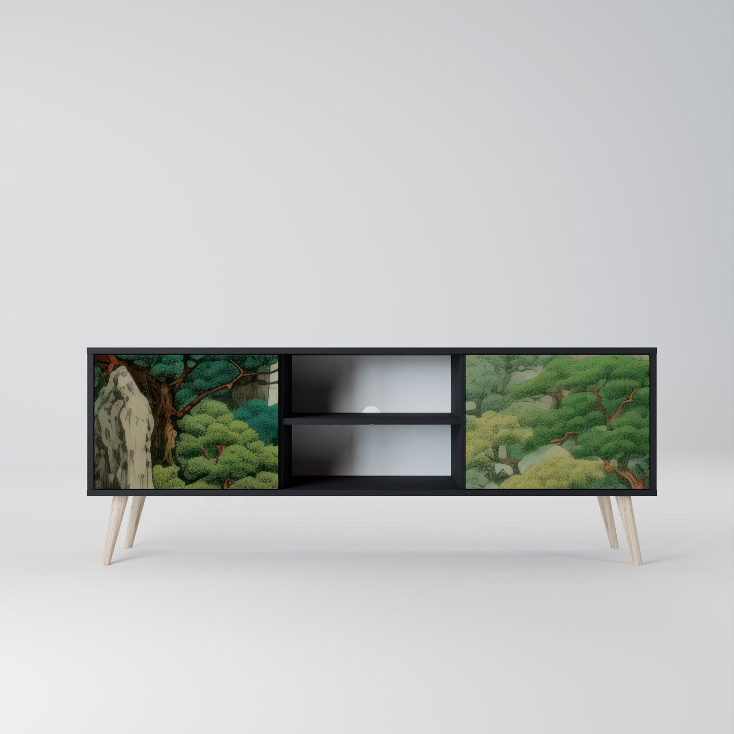 VERDURE ABYSS 2-dörrars TV-bänk i svart finish