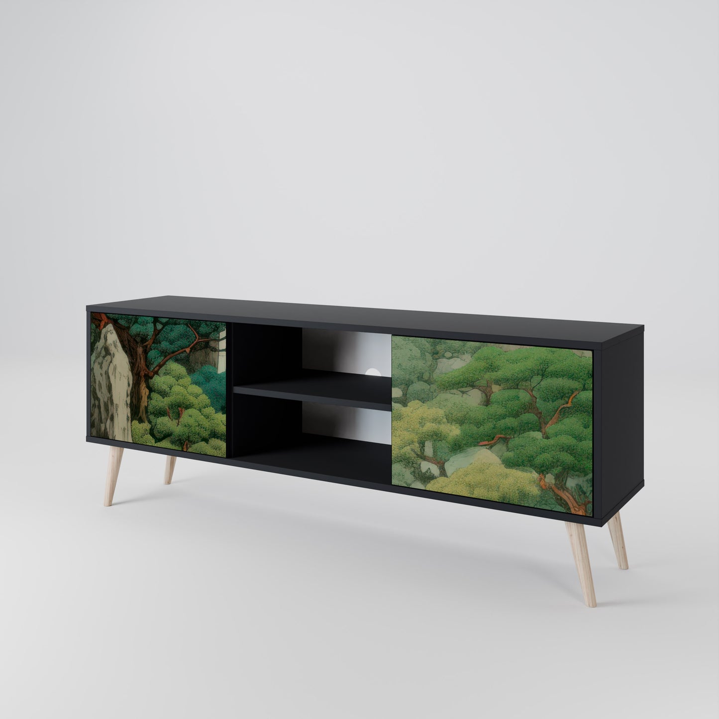 VERDURE ABYSS 2-dörrars TV-bänk i svart finish