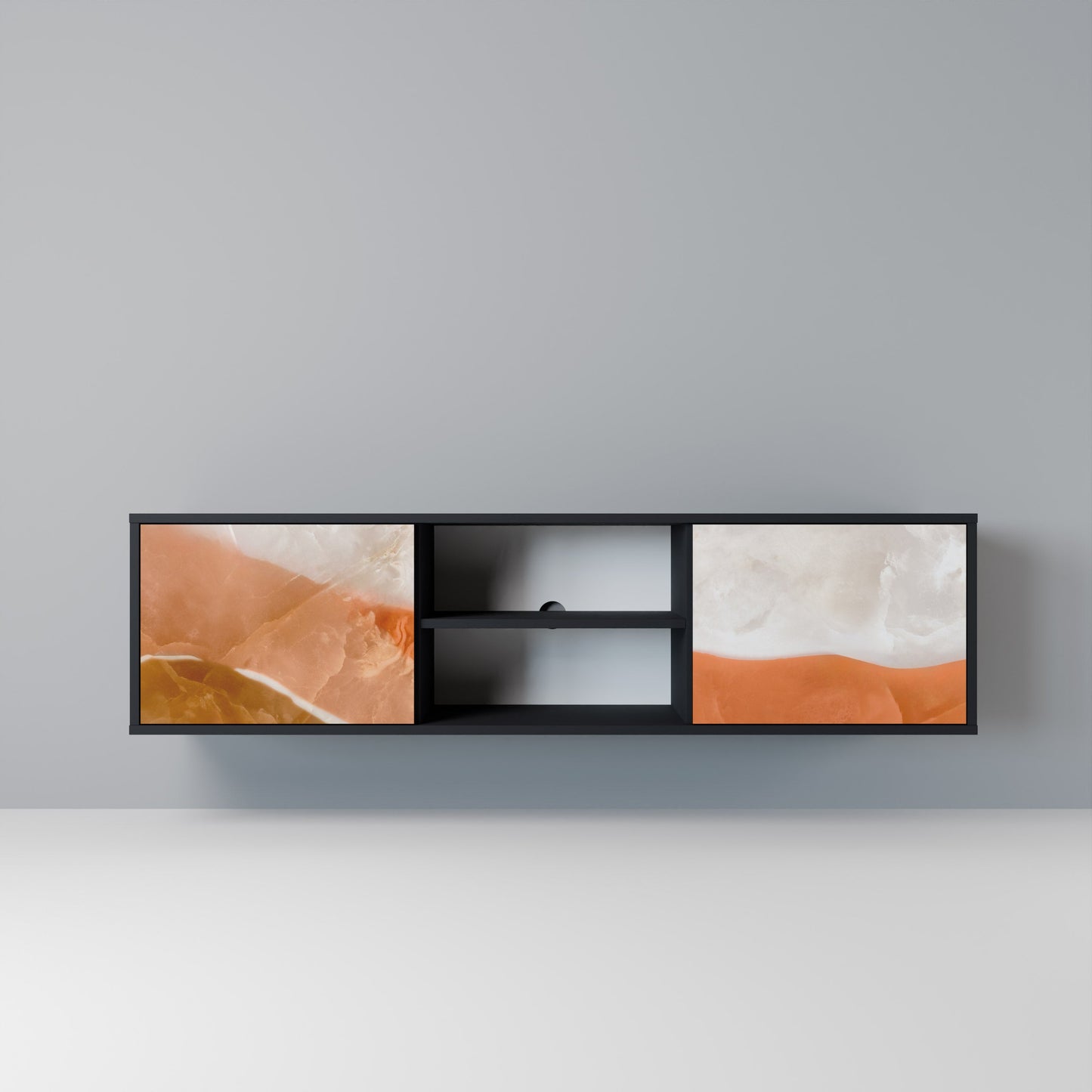 SANDHILLS SPLENDOR 2-dörrars TV-bänk i svart finish