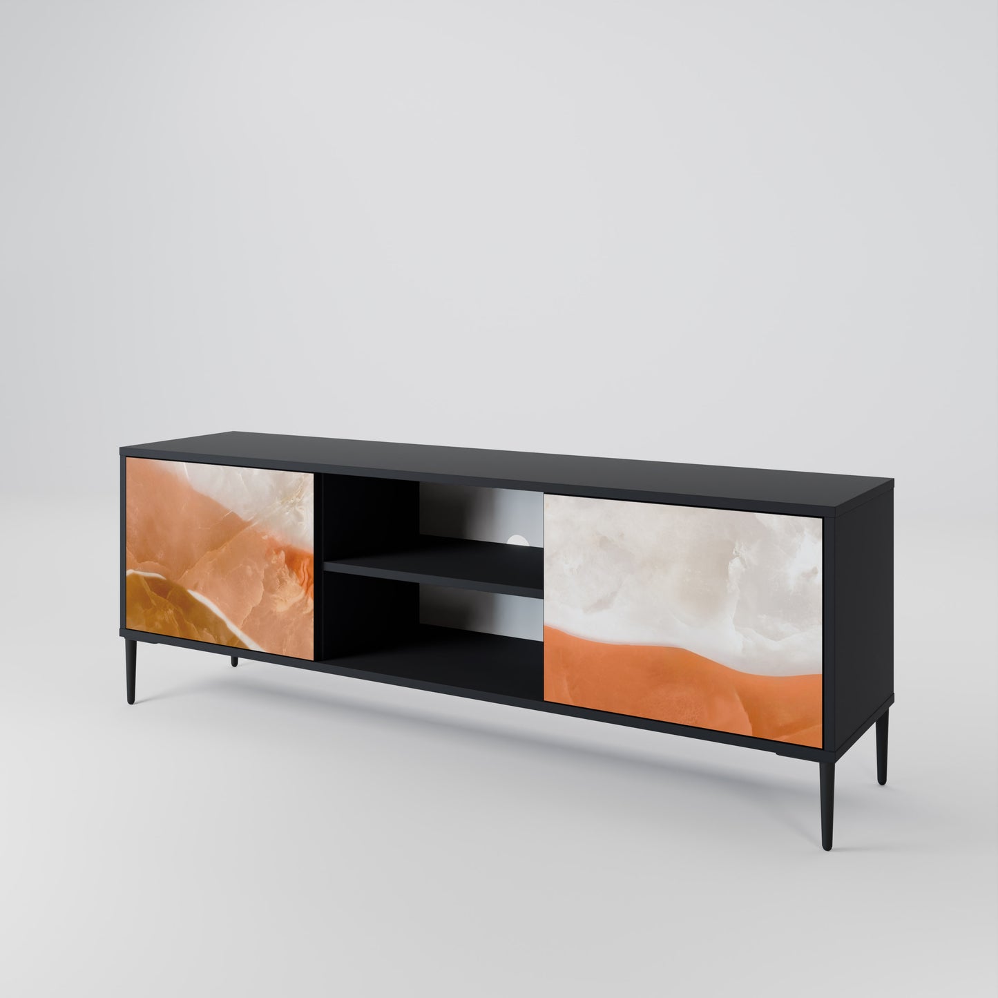 SANDHILLS SPLENDOR 2-dörrars TV-bänk i svart finish