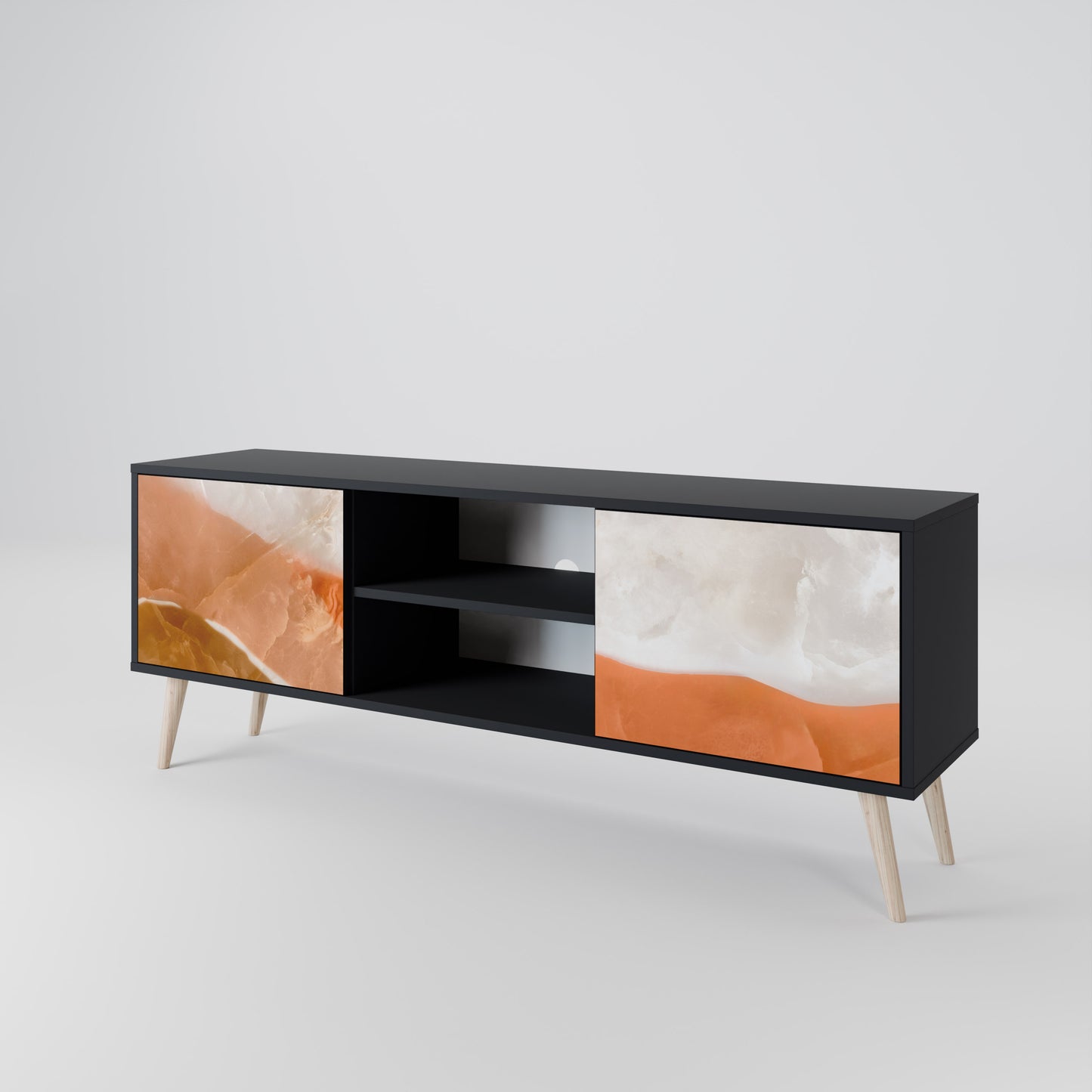 SANDHILLS SPLENDOR 2-dörrars TV-bänk i svart finish