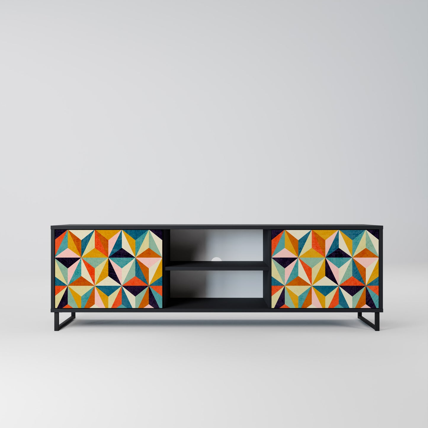 TESSELATE TREASURES 2-dörrars TV-bänk i svart finish