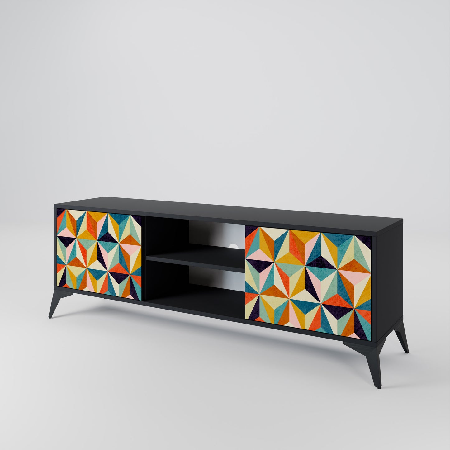TESSELATE TREASURES 2-dörrars TV-bänk i svart finish