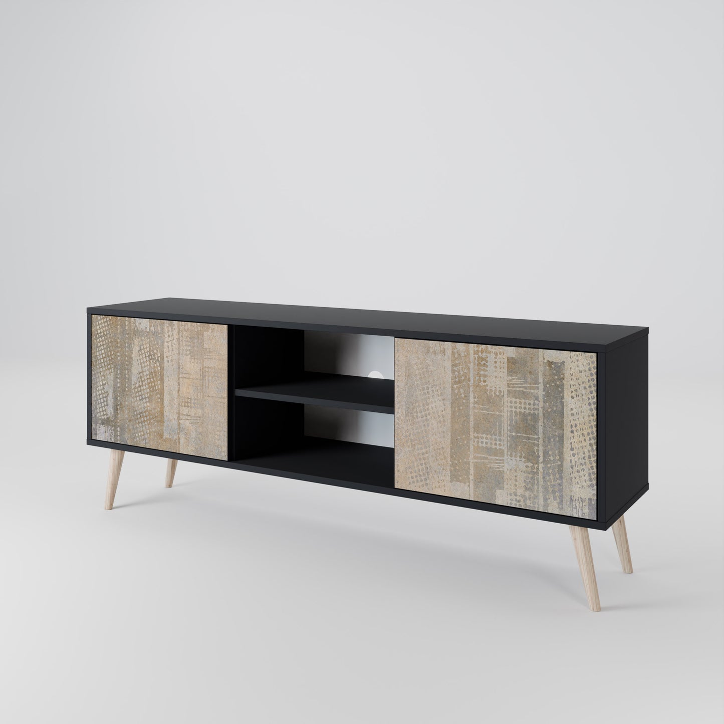 SCREEN ERROR 2-Door TV Stand in Black Finish