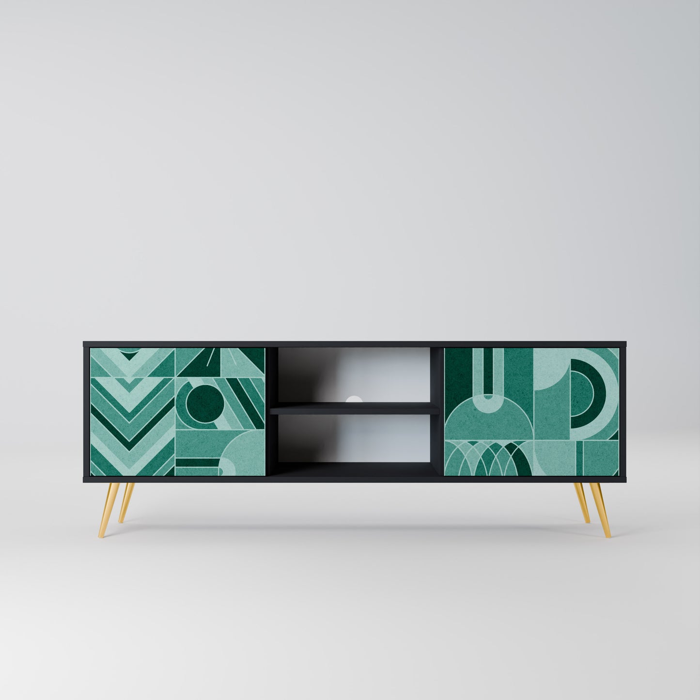 HARMONIC GRID 2-dörrars TV-bänk i svart finish