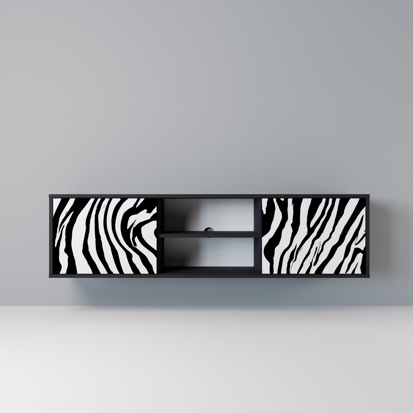 SPLENDID ZEBRA 2-dörrars TV-bänk i svart finish