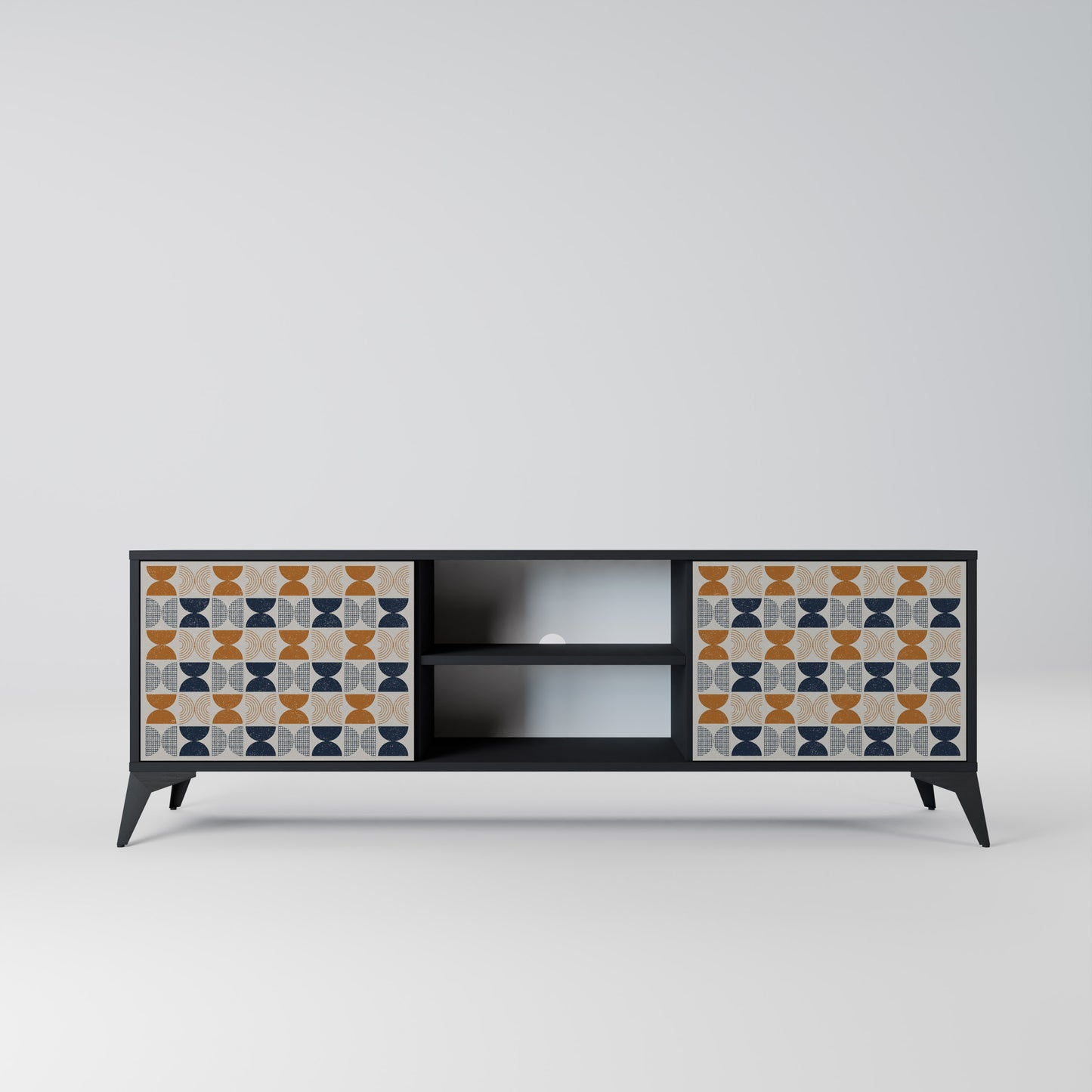 REFLECTION RANGE TV-bänk med 2 dörrar i svart finish