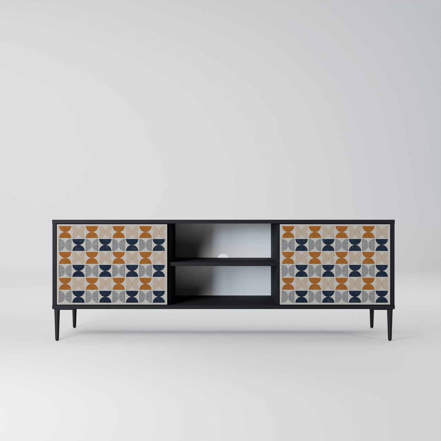 REFLECTION RANGE TV-bänk med 2 dörrar i svart finish
