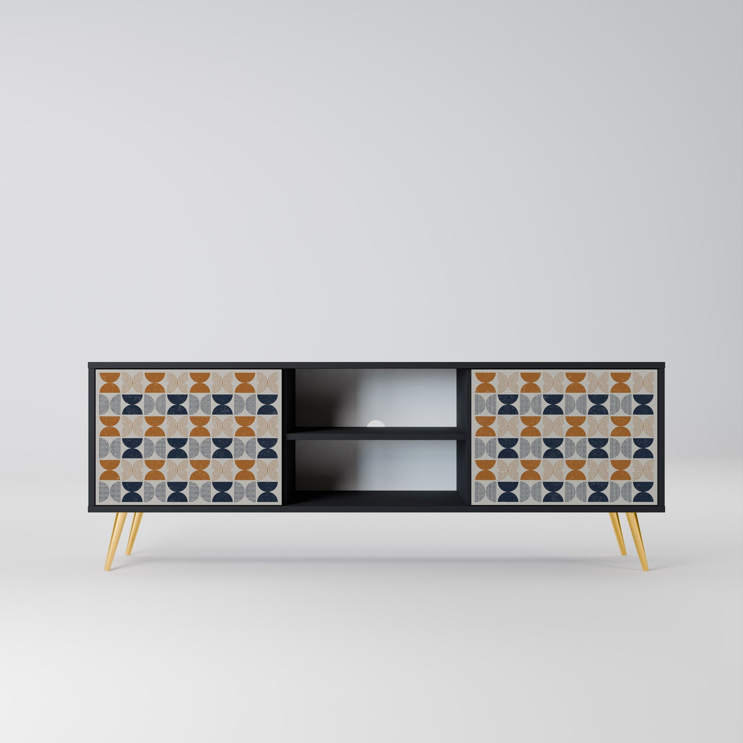 REFLECTION RANGE TV-bänk med 2 dörrar i svart finish