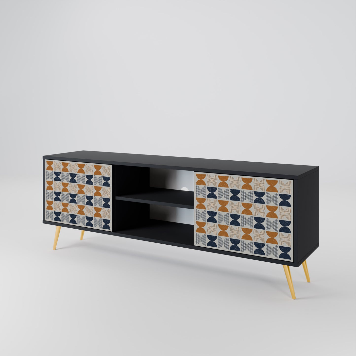 REFLECTION RANGE TV-bänk med 2 dörrar i svart finish