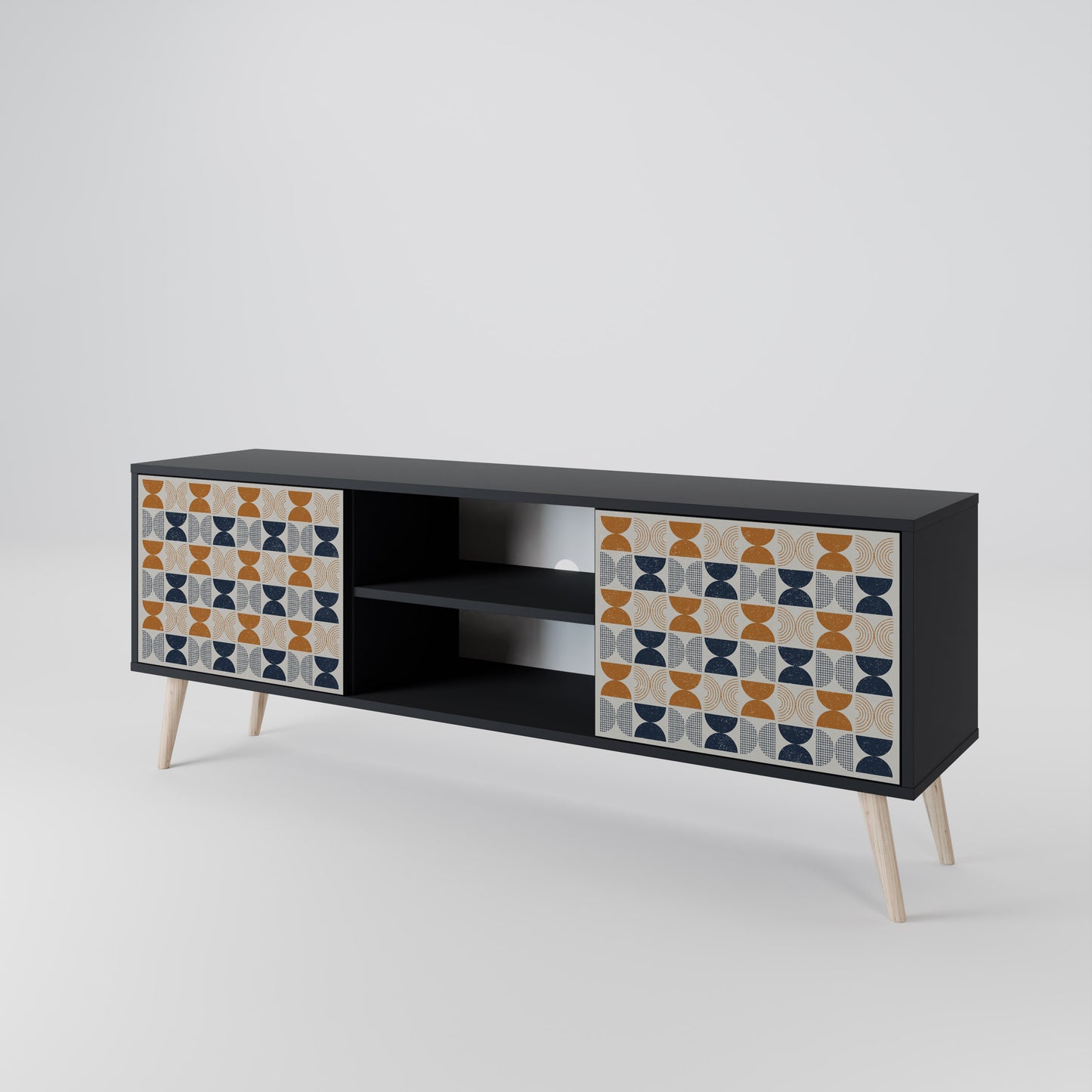 REFLECTION RANGE TV-bänk med 2 dörrar i svart finish