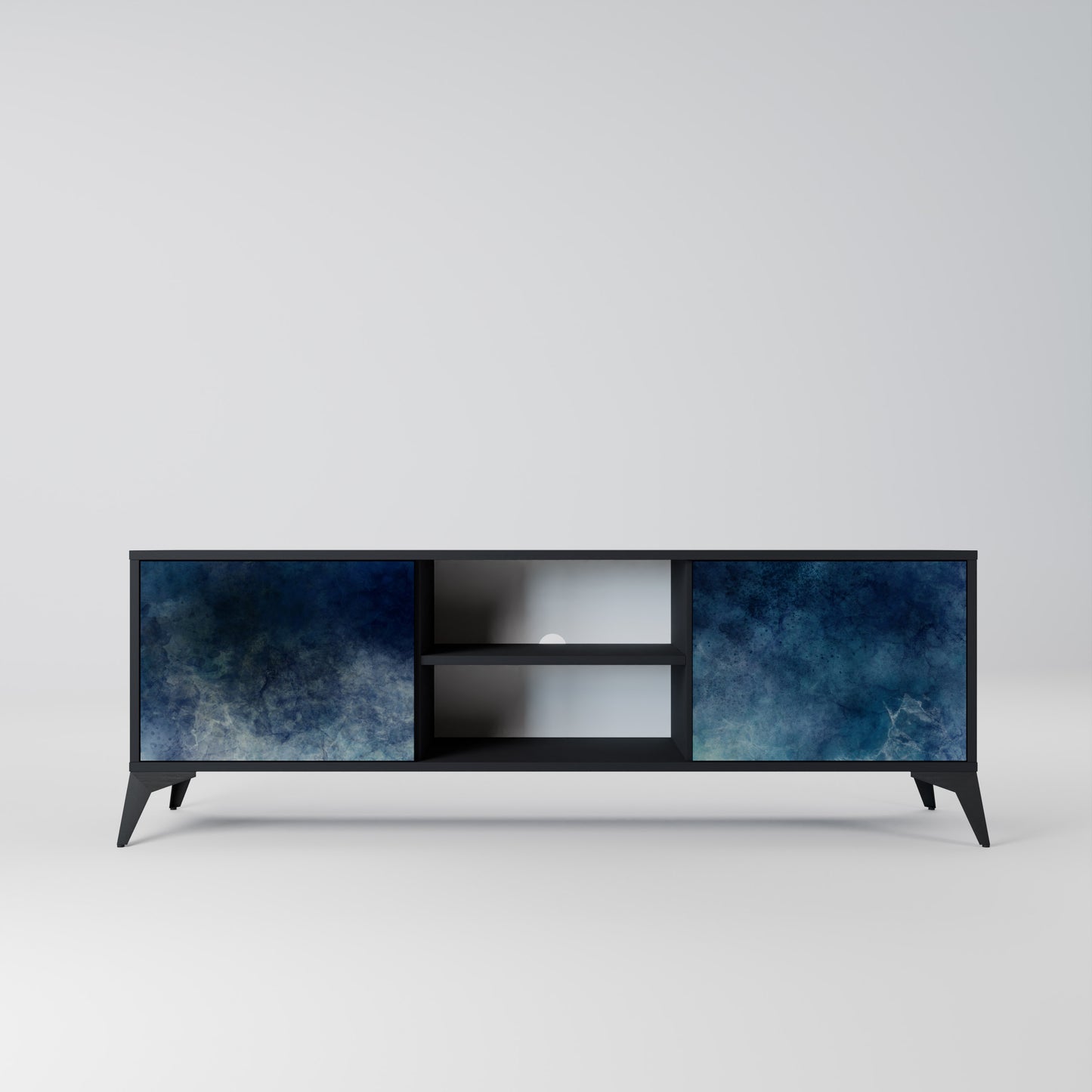CELESTIAL FALL 2-dörrars TV-bänk i svart finish