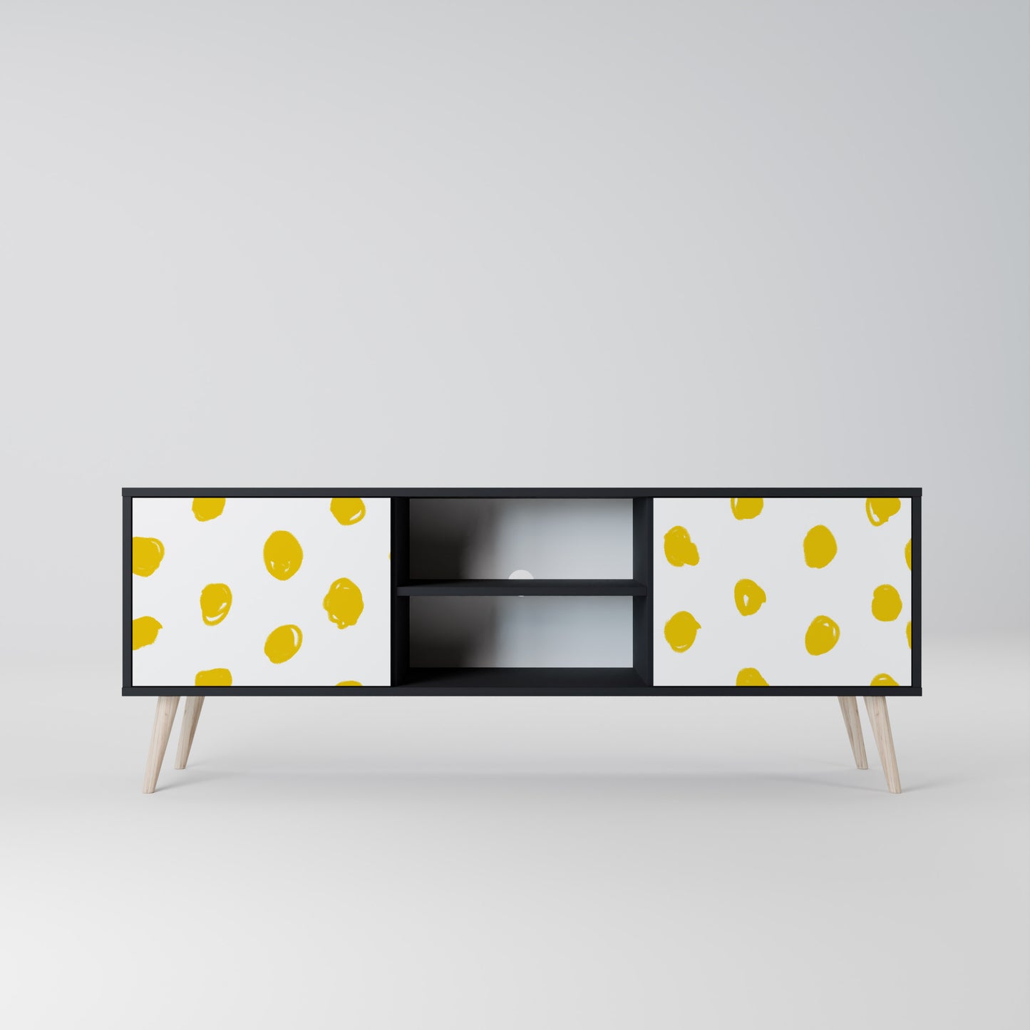 RADIANT REVERIE 2-dörrars TV-bänk i svart finish