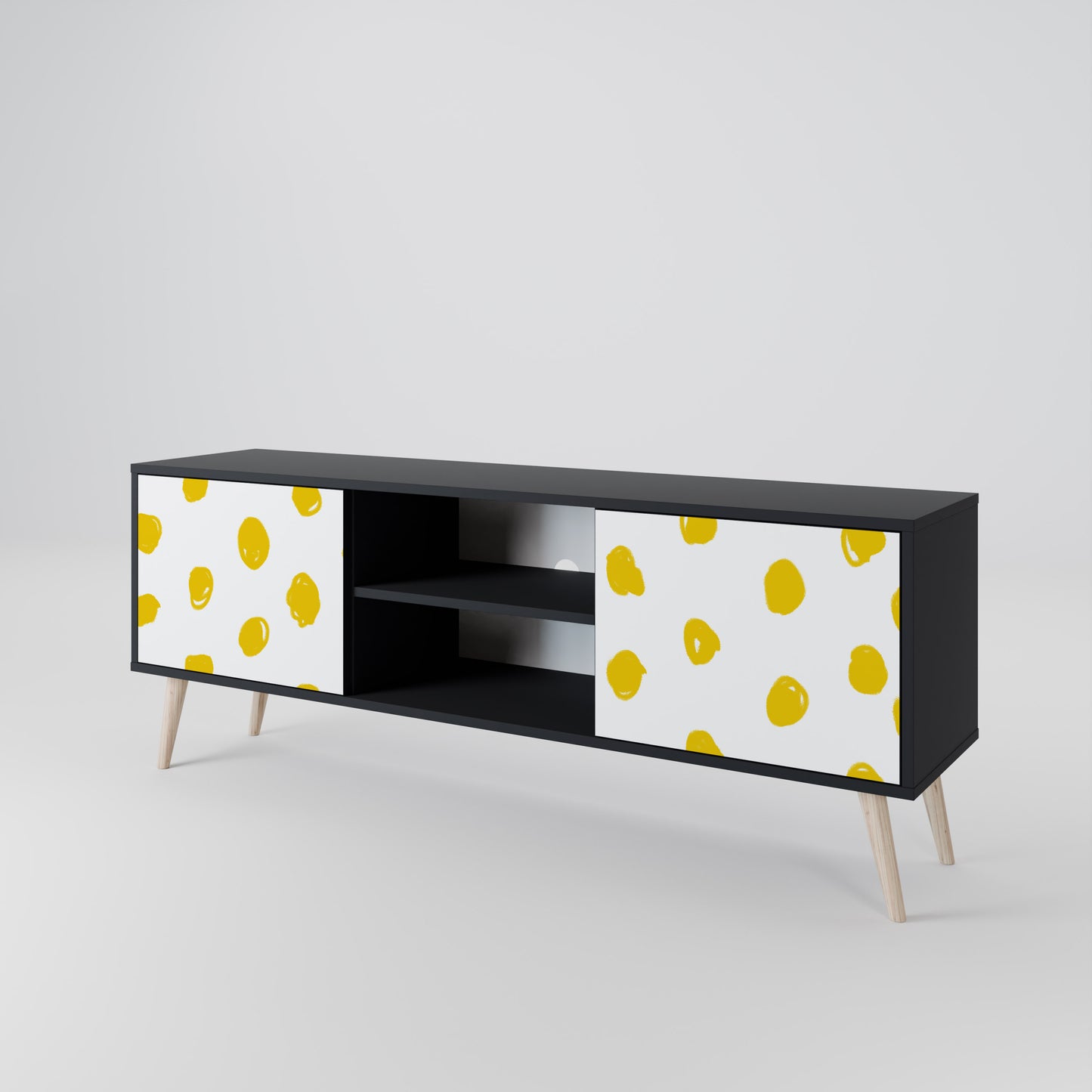 RADIANT REVERIE 2-dörrars TV-bänk i svart finish