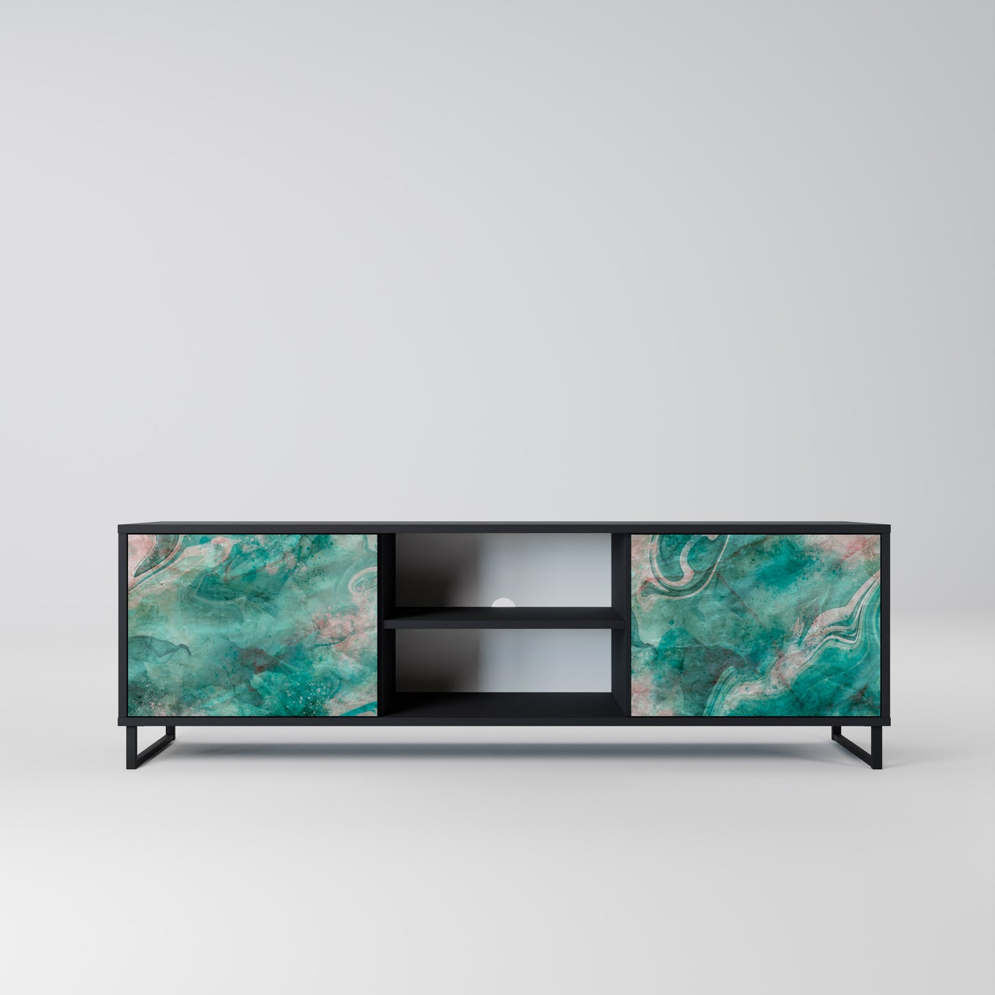 ABSTRACT ALCHEMY 2-Door TV Stand in Black Finish