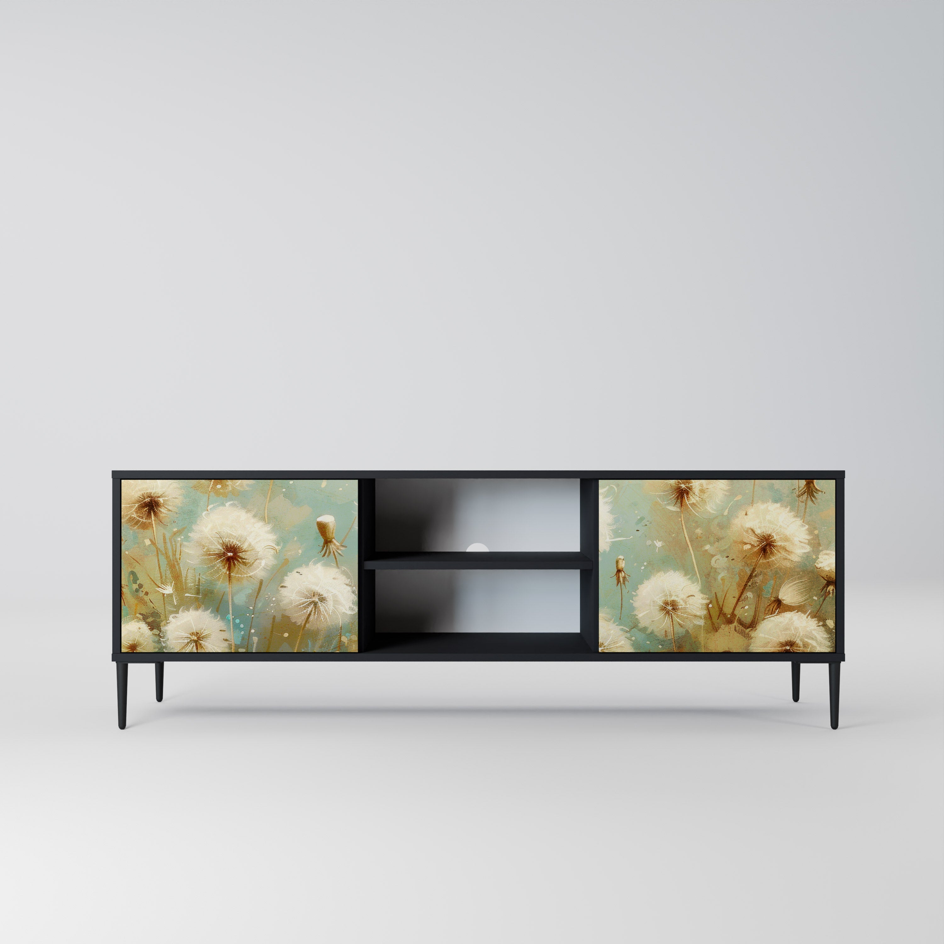 DREAMY MEADOW 2-dörrars TV-bänk i svart finish