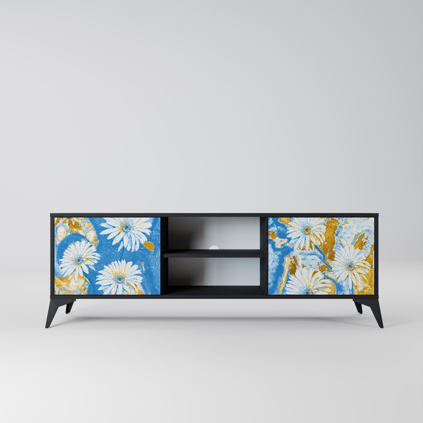 DAISY LUXE 2-dörrars TV-bänk i svart finish