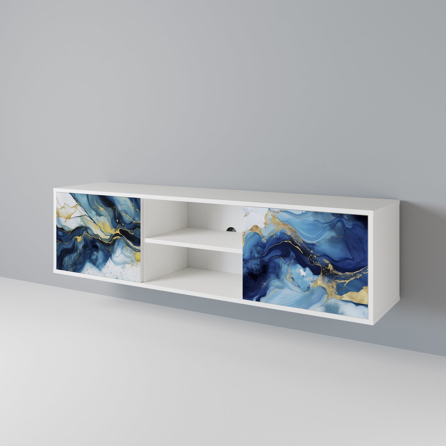 INKY MARBLE TV-bänk med två dörrar