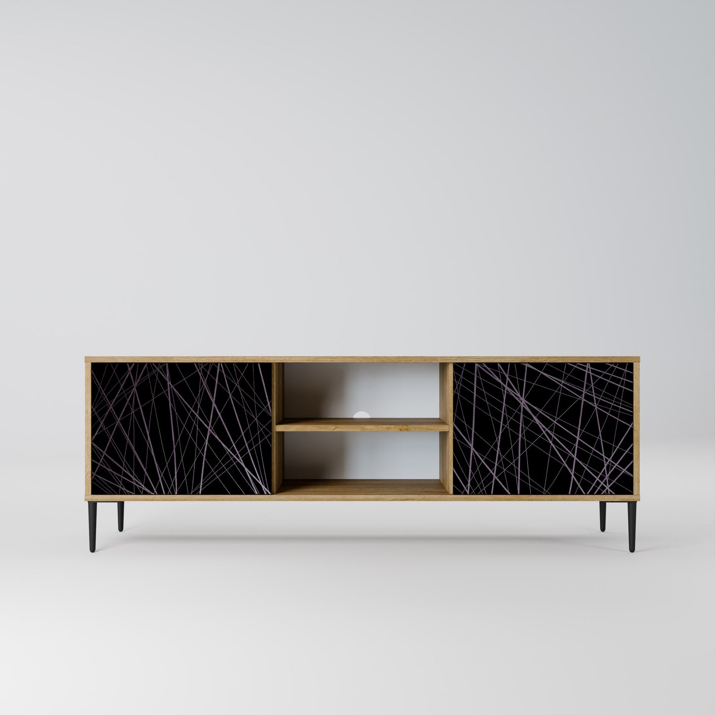 SHIMMER SPIDERGRAM 2-dörrars TV-bänk i ekeffekt
