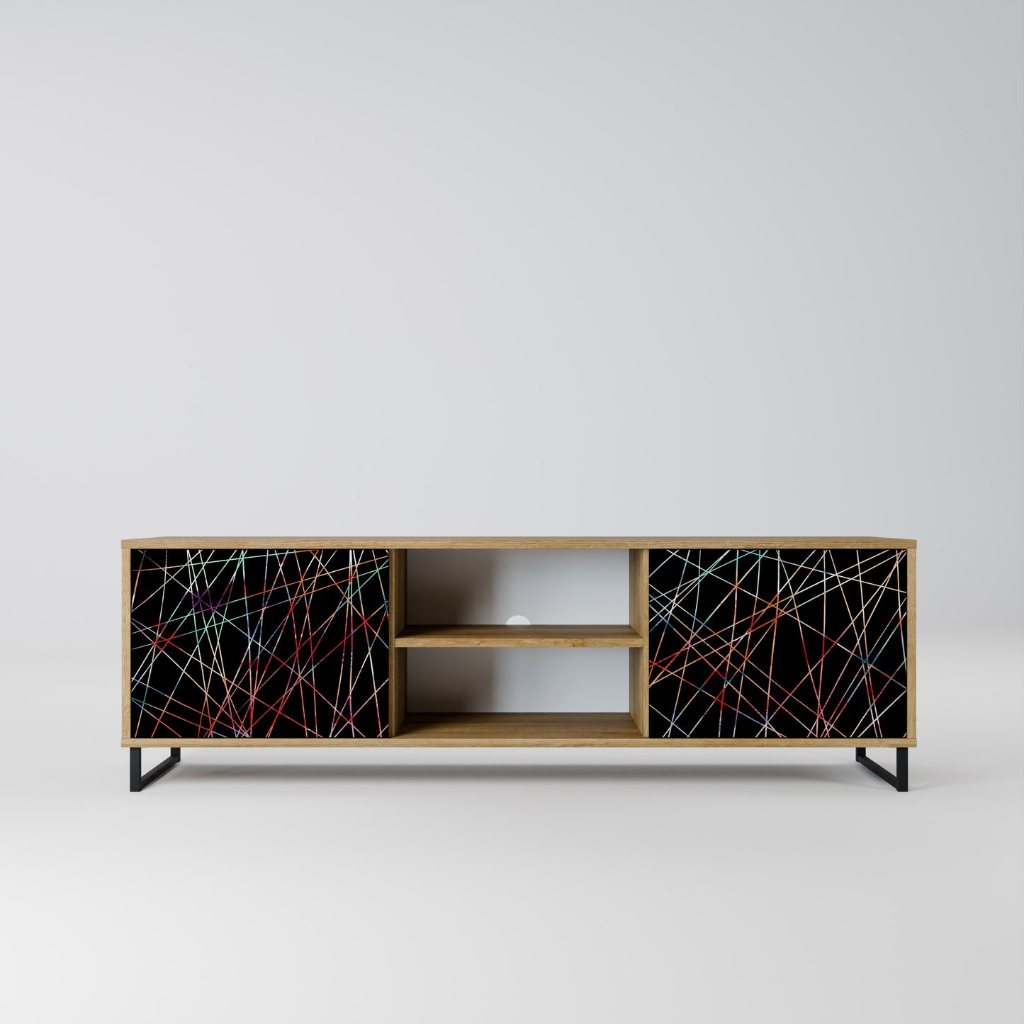 LUMINOUS SNARE 2-Door TV Stand in Oak Effect