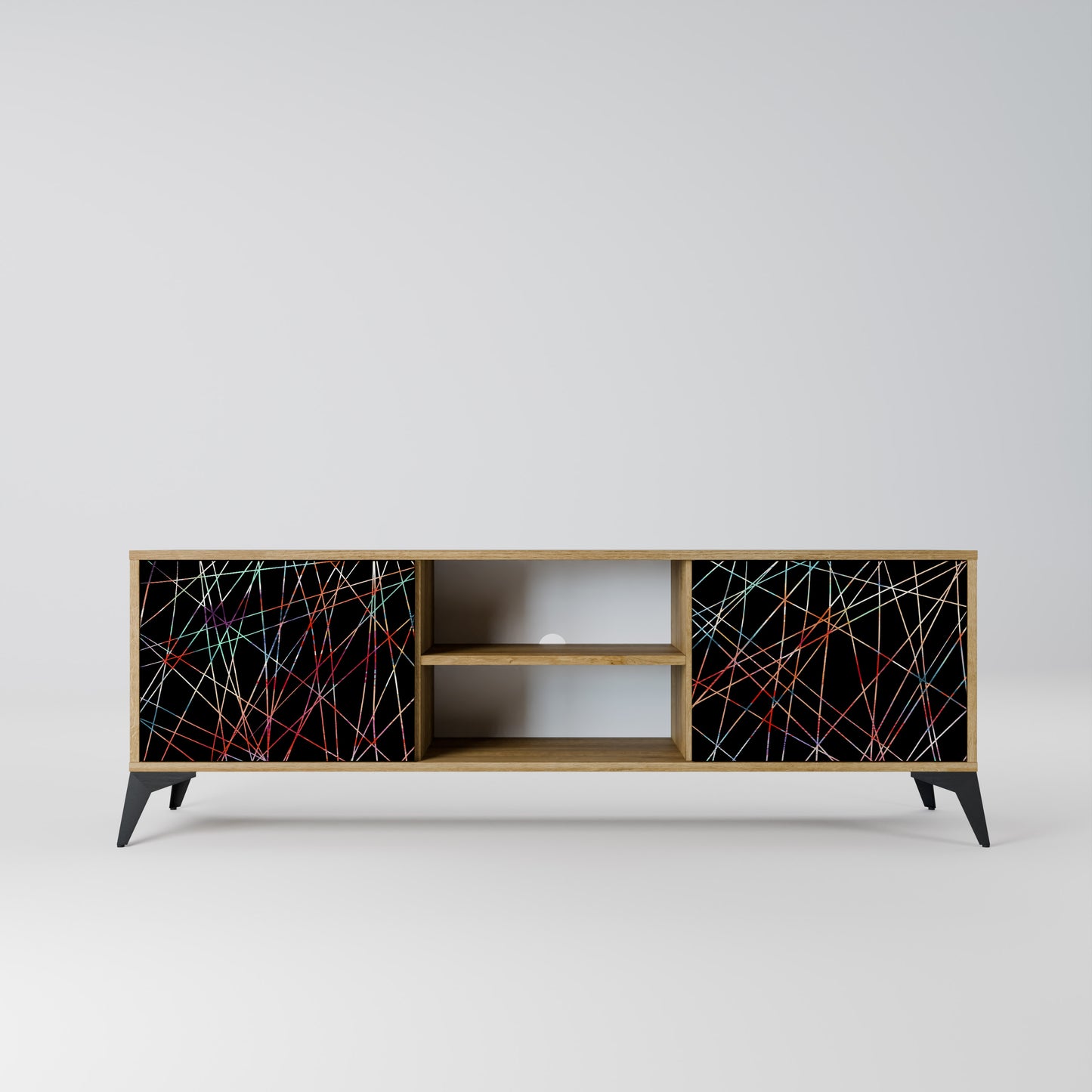 LUMINOUS SNARE 2-Door TV Stand in Oak Effect