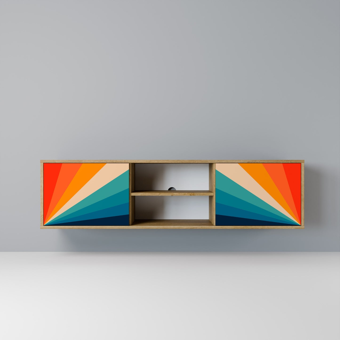 PRISM CONCUSSION 2-Door TV Stand in Oak Effect