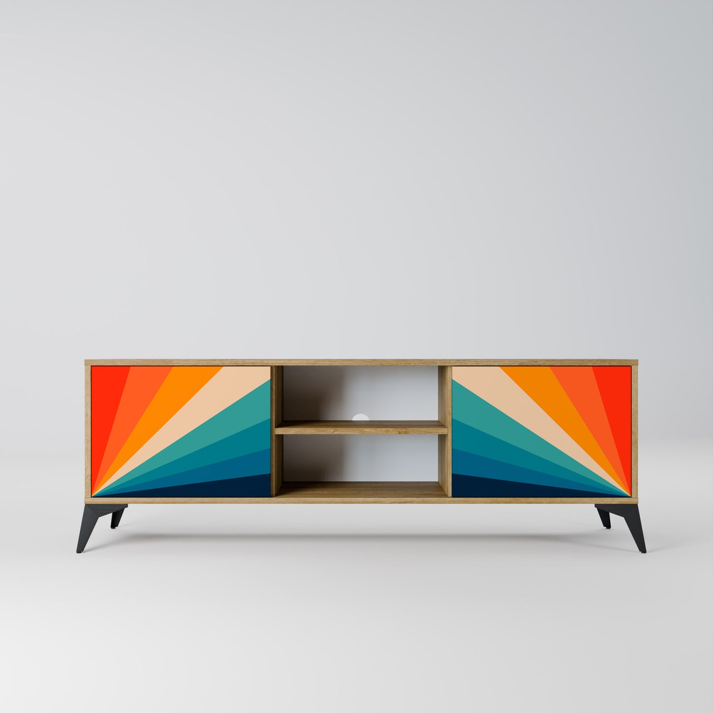 PRISM CONCUSSION 2-Door TV Stand in Oak Effect