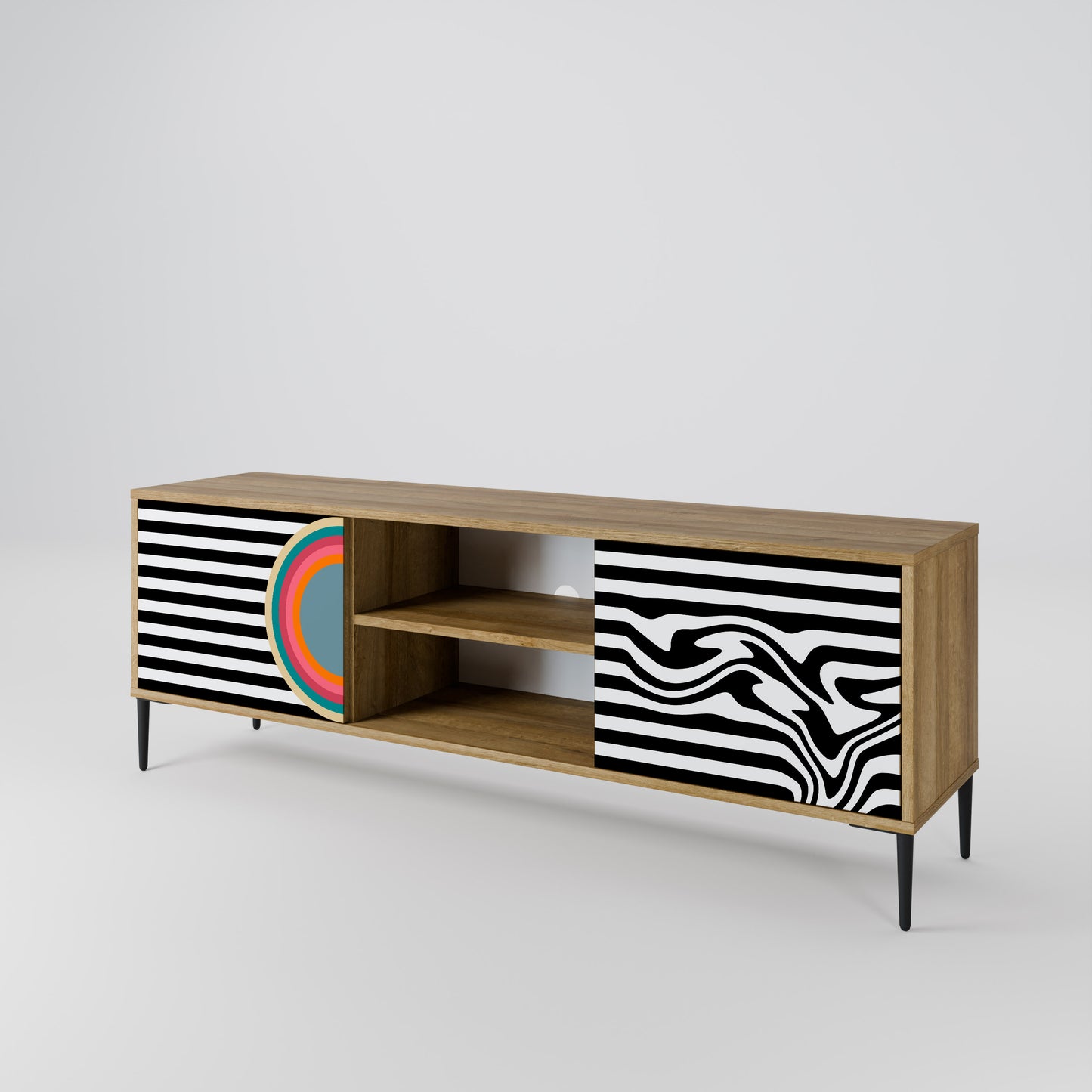 SPECTRA SHOWCASE 2-Door TV Stand in Oak Effect
