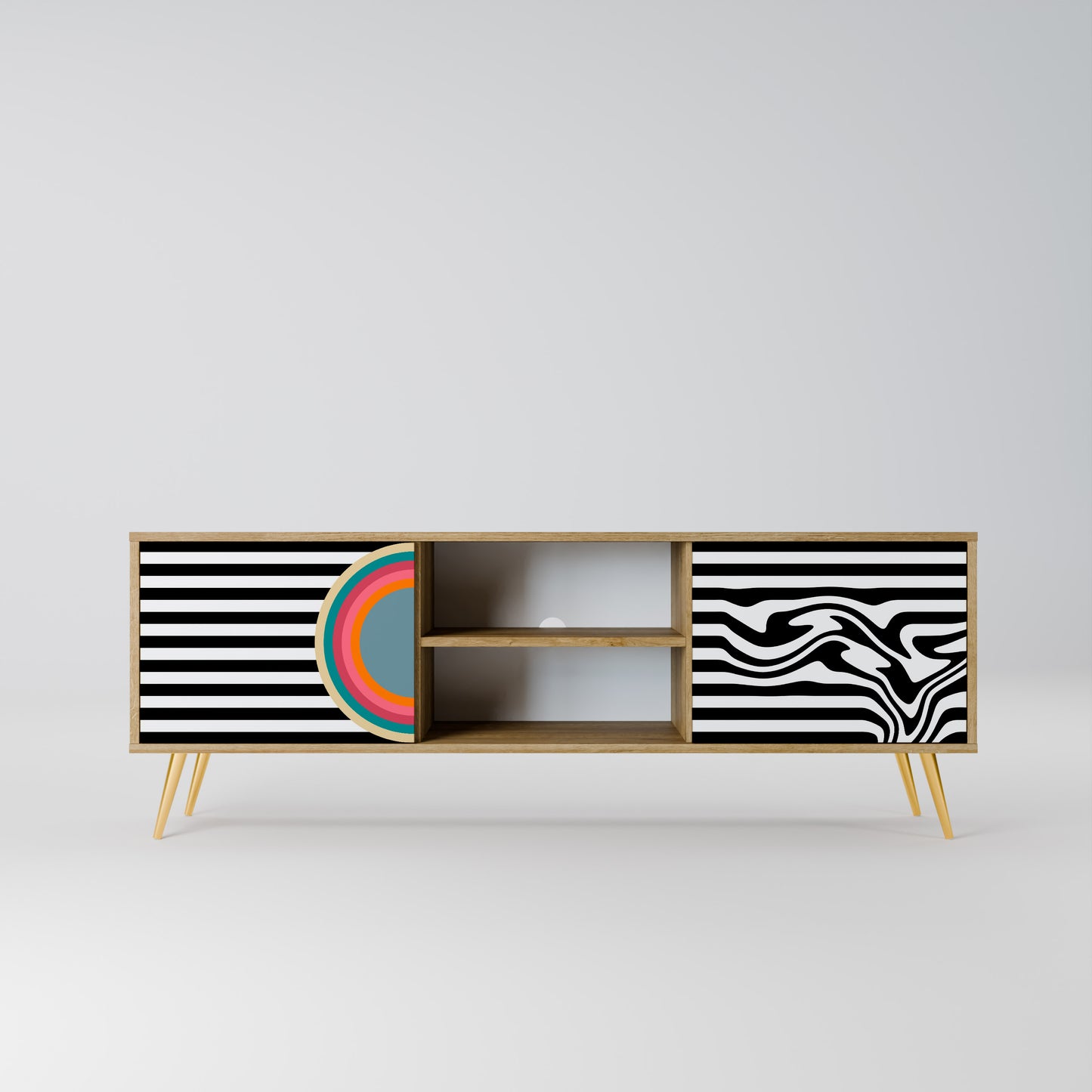 SPECTRA SHOWCASE 2-Door TV Stand in Oak Effect