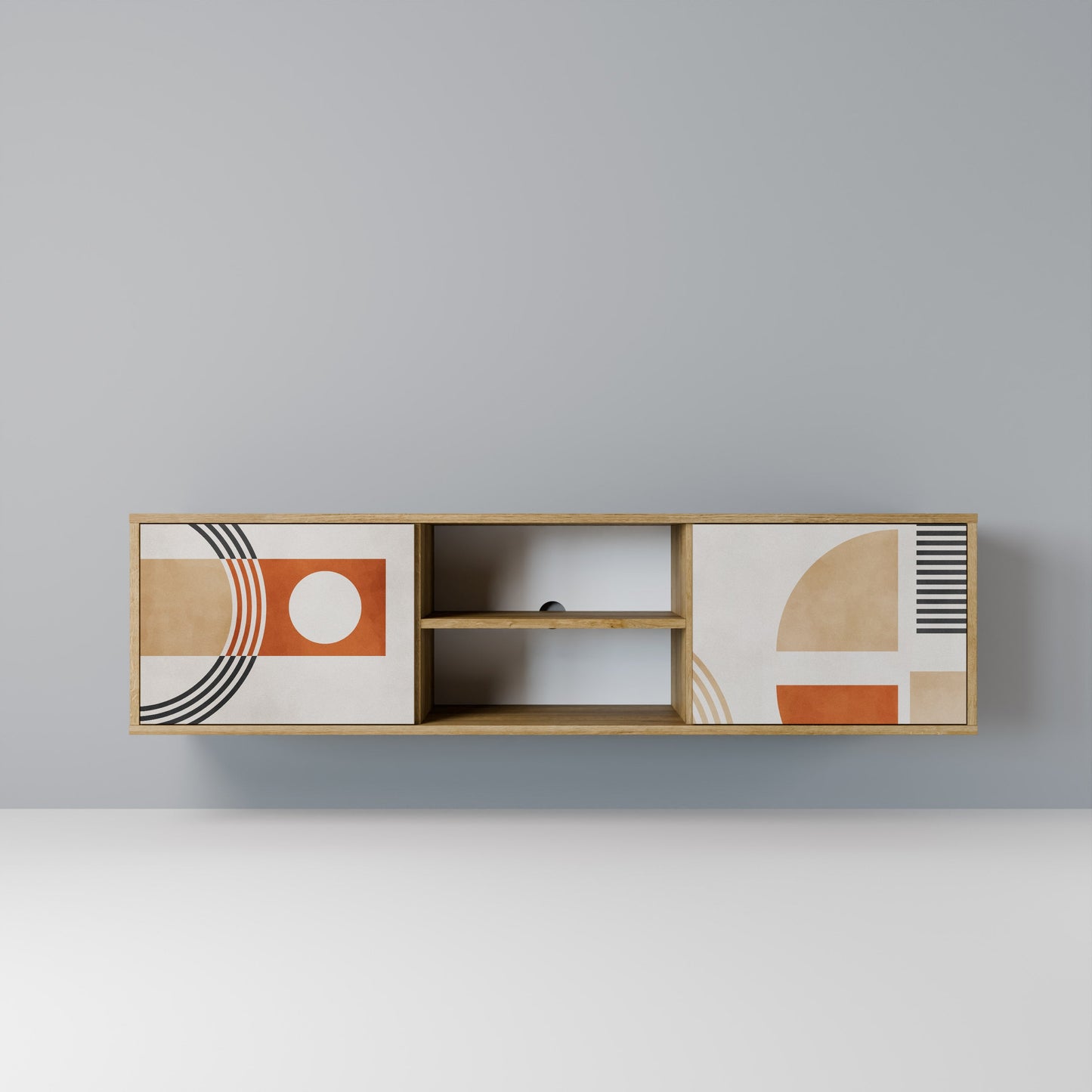 SPACE AROUND 2-Door TV Stand in Oak Effect