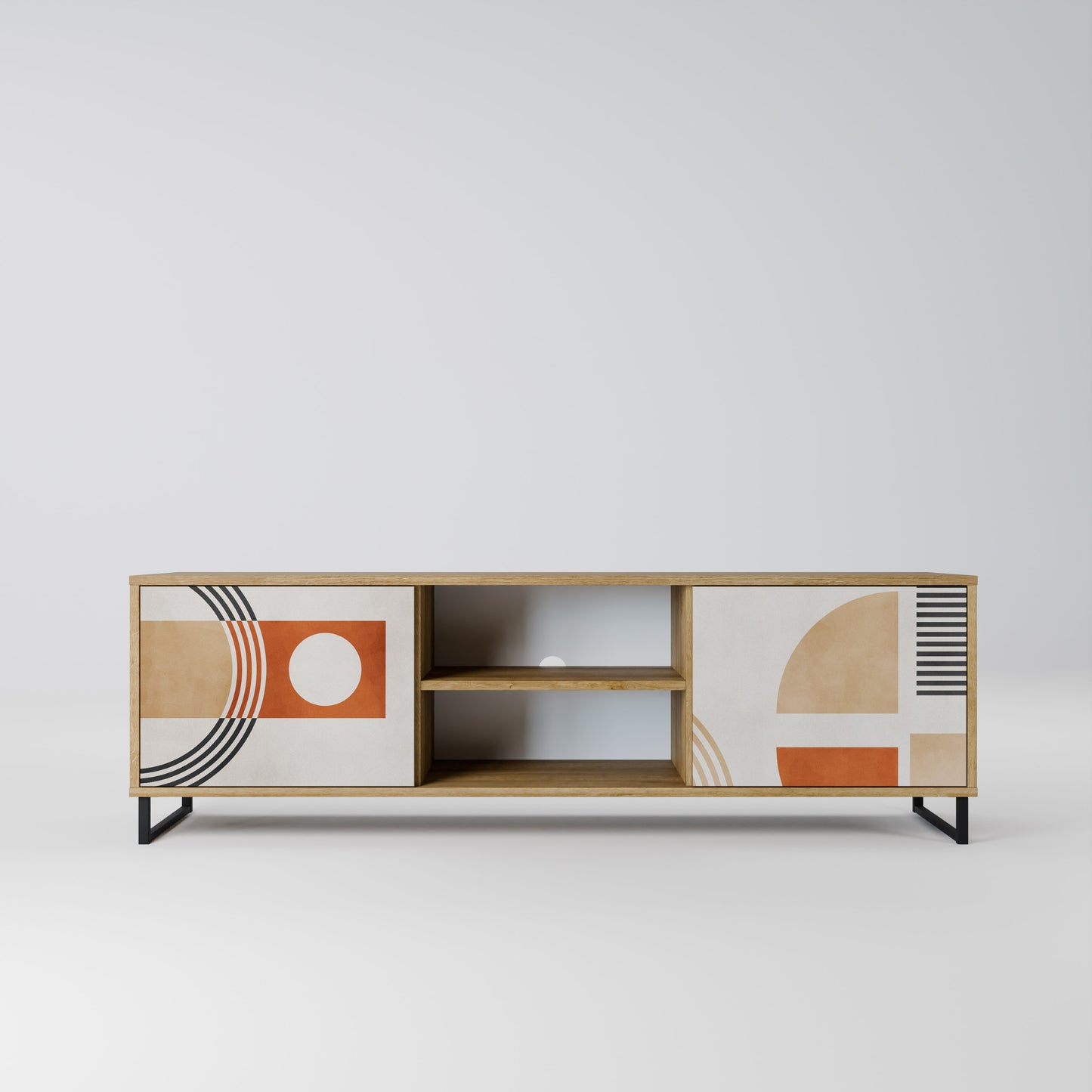 SPACE AROUND 2-Door TV Stand in Oak Effect