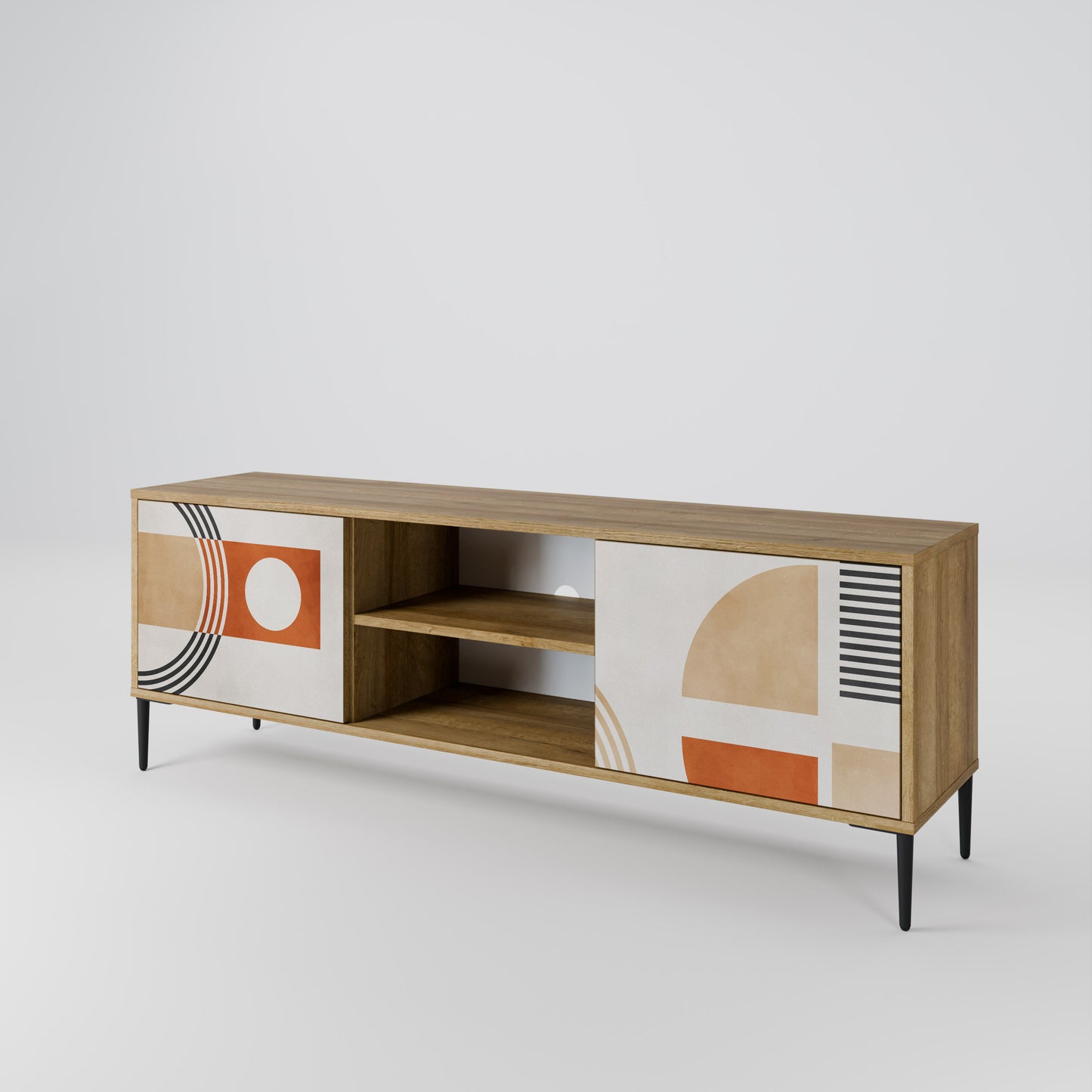 SPACE AROUND 2-Door TV Stand in Oak Effect