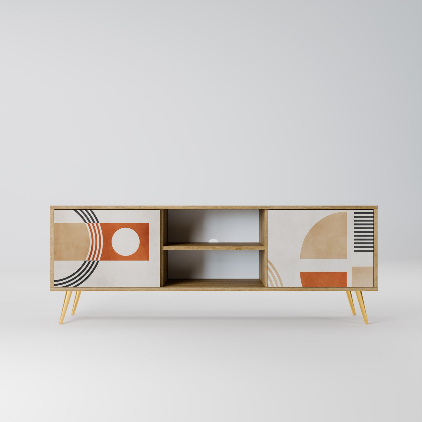 SPACE AROUND 2-Door TV Stand in Oak Effect