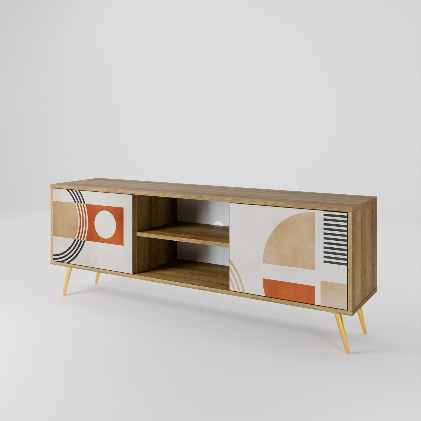 SPACE AROUND 2-Door TV Stand in Oak Effect