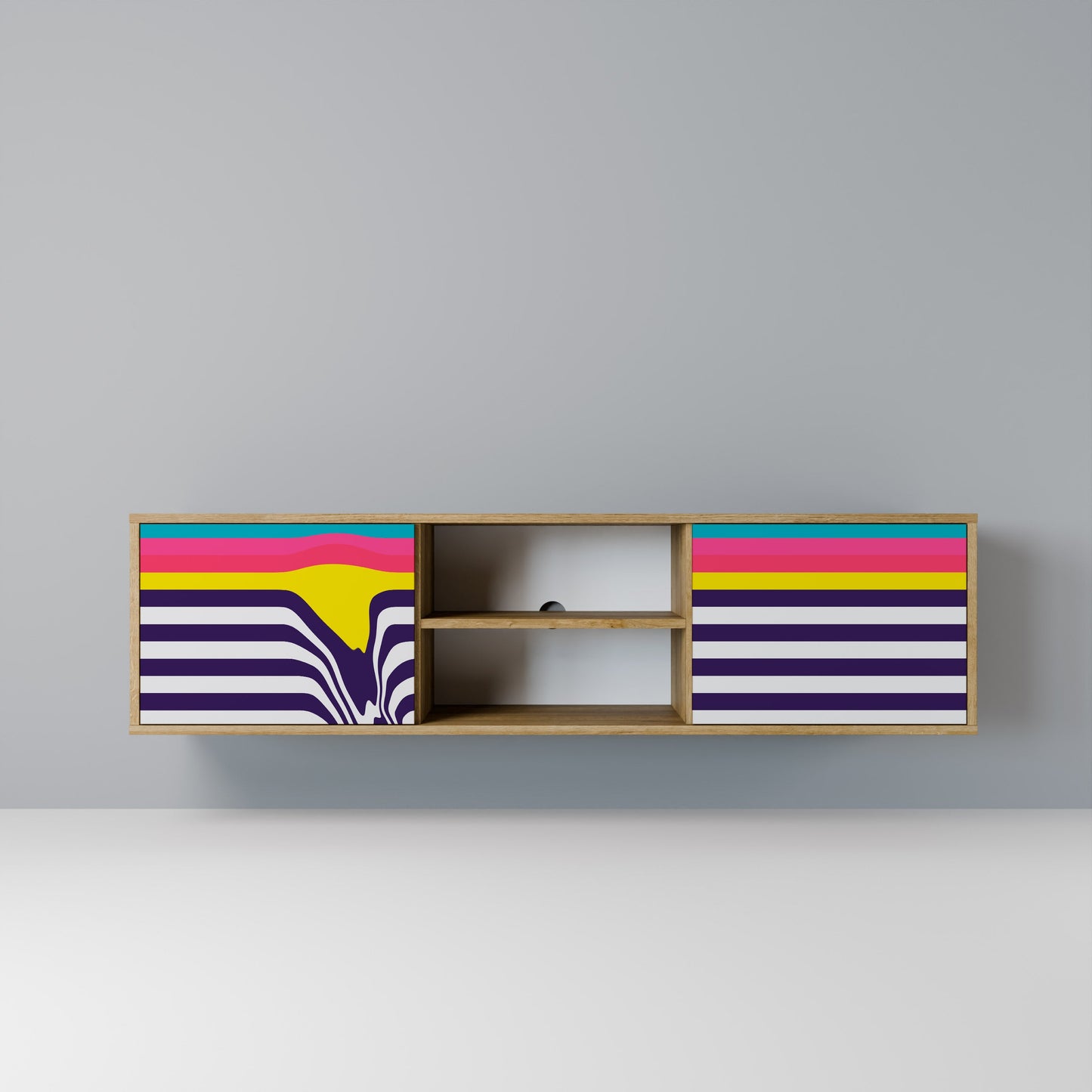 TONE COLLAPSE 2-Door TV Stand in Oak Effect