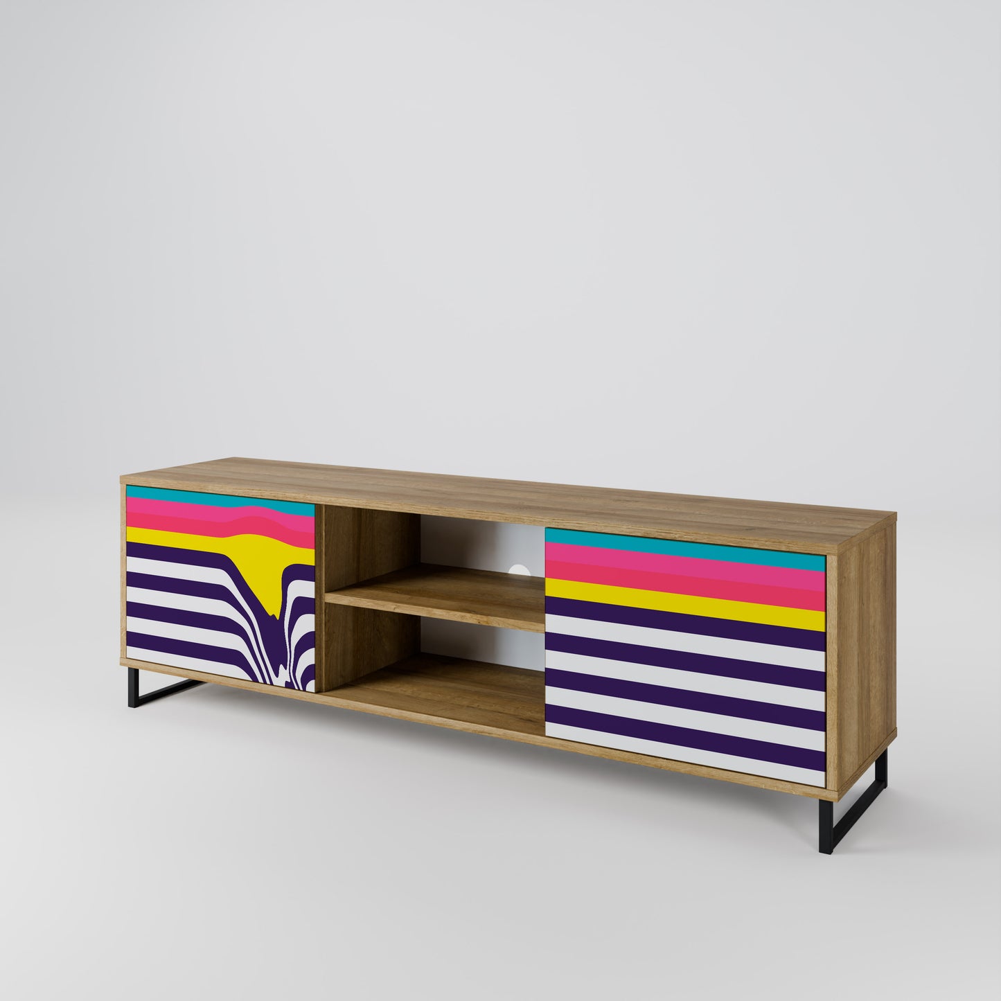 TONE COLLAPSE 2-Door TV Stand in Oak Effect