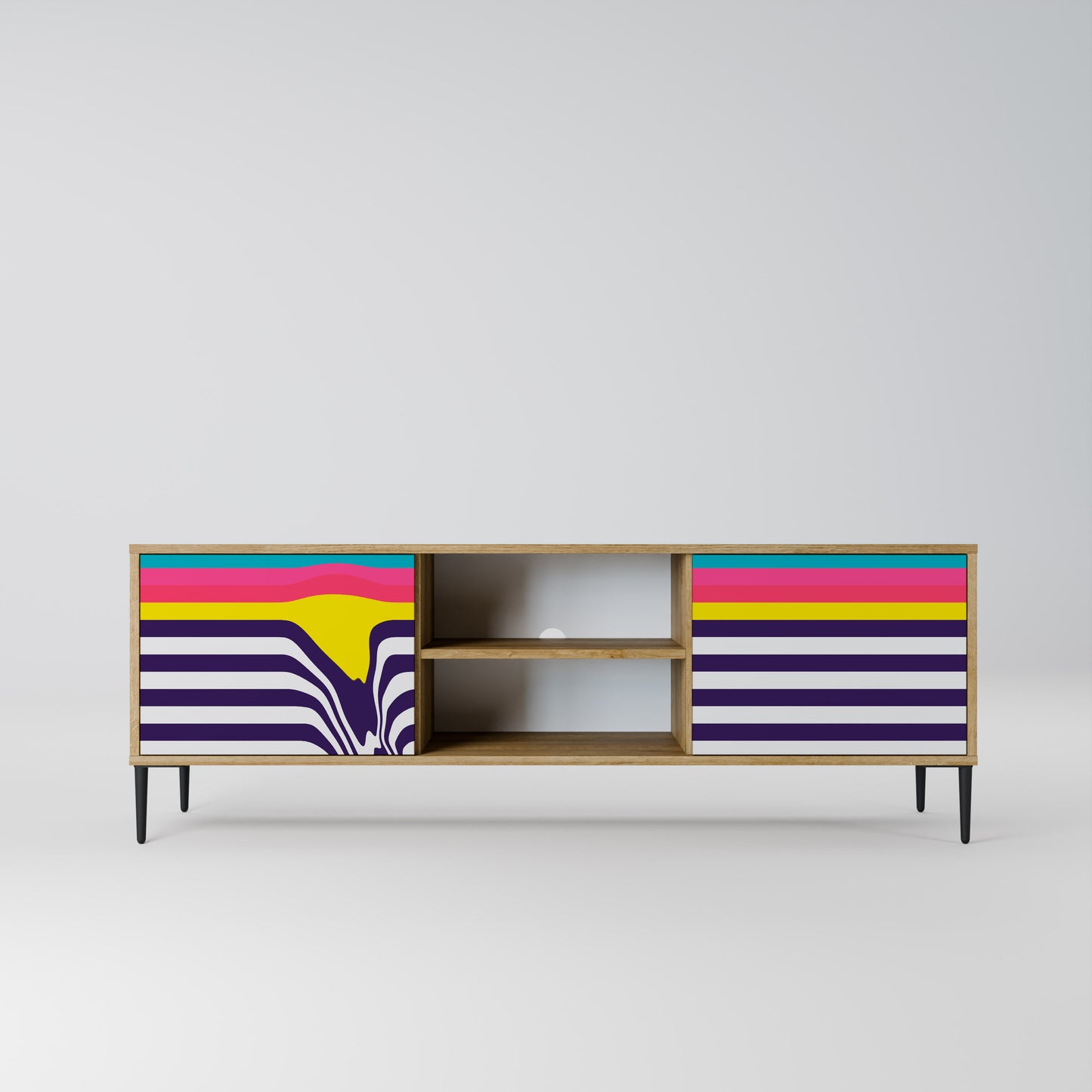 TONE COLLAPSE 2-Door TV Stand in Oak Effect
