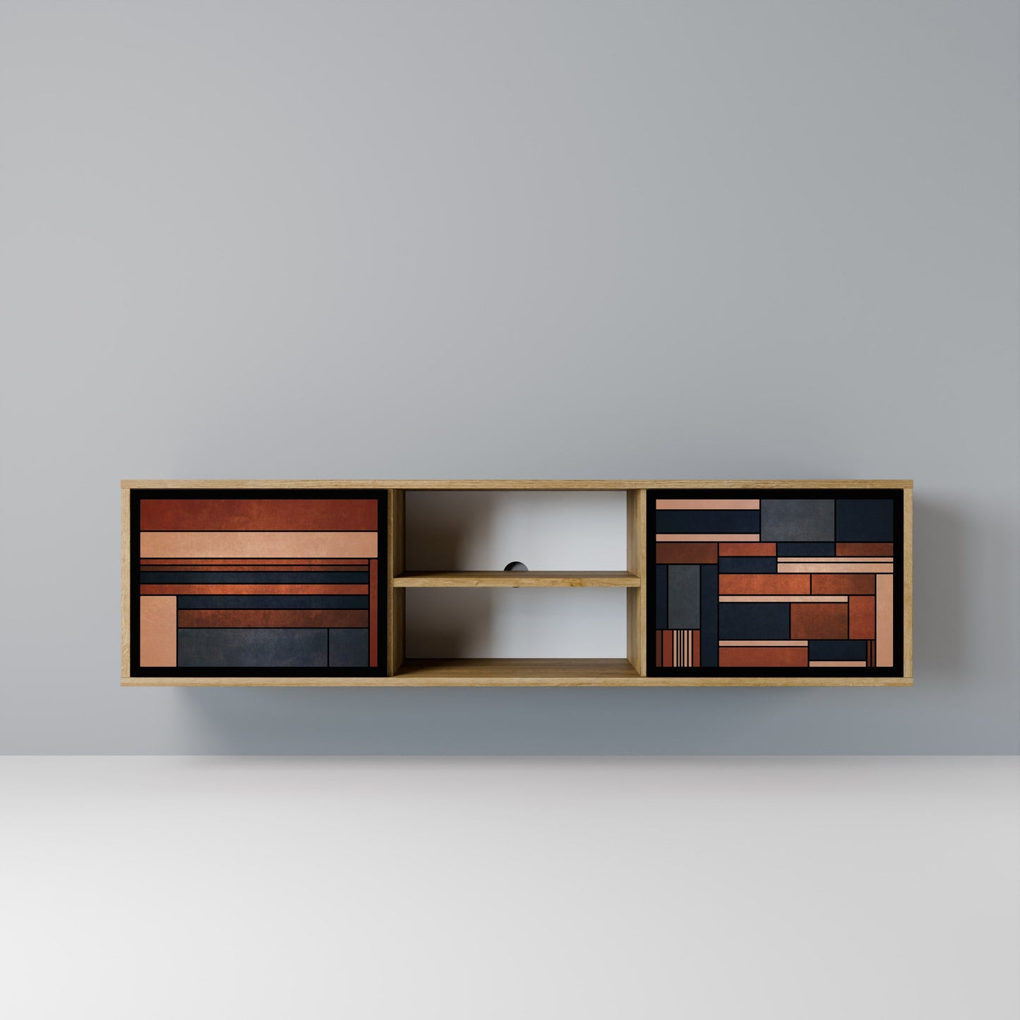 INTREPID FORMATION 2-Door TV Stand in Oak Effect