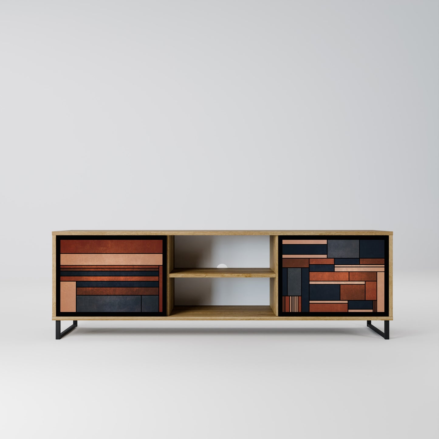 INTREPID FORMATION 2-Door TV Stand in Oak Effect
