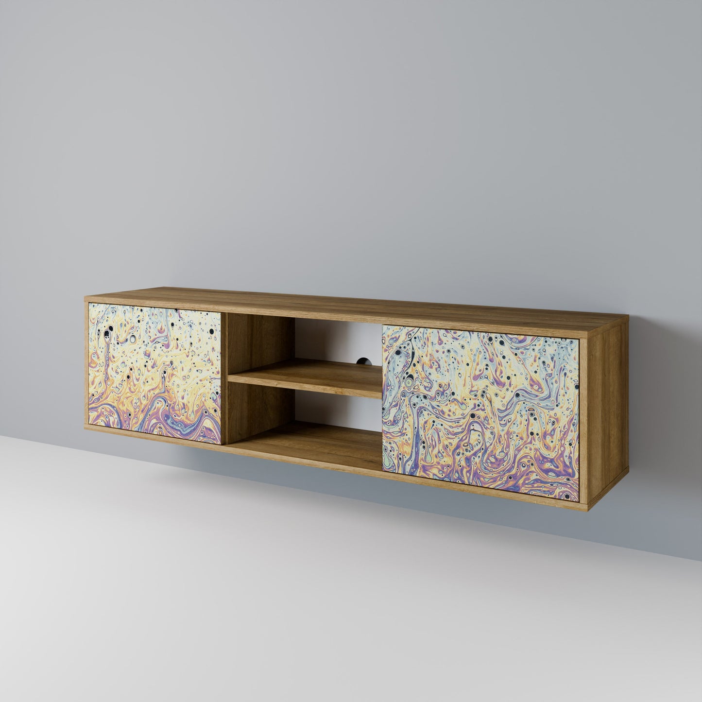 MOSAIC OF COLORS 2-Door TV Stand in Oak Effect
