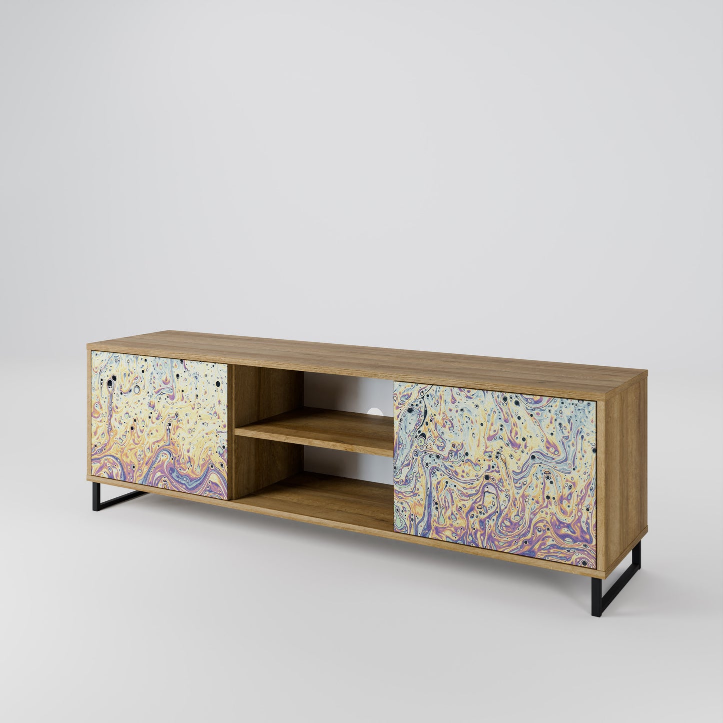 MOSAIC OF COLORS 2-Door TV Stand in Oak Effect