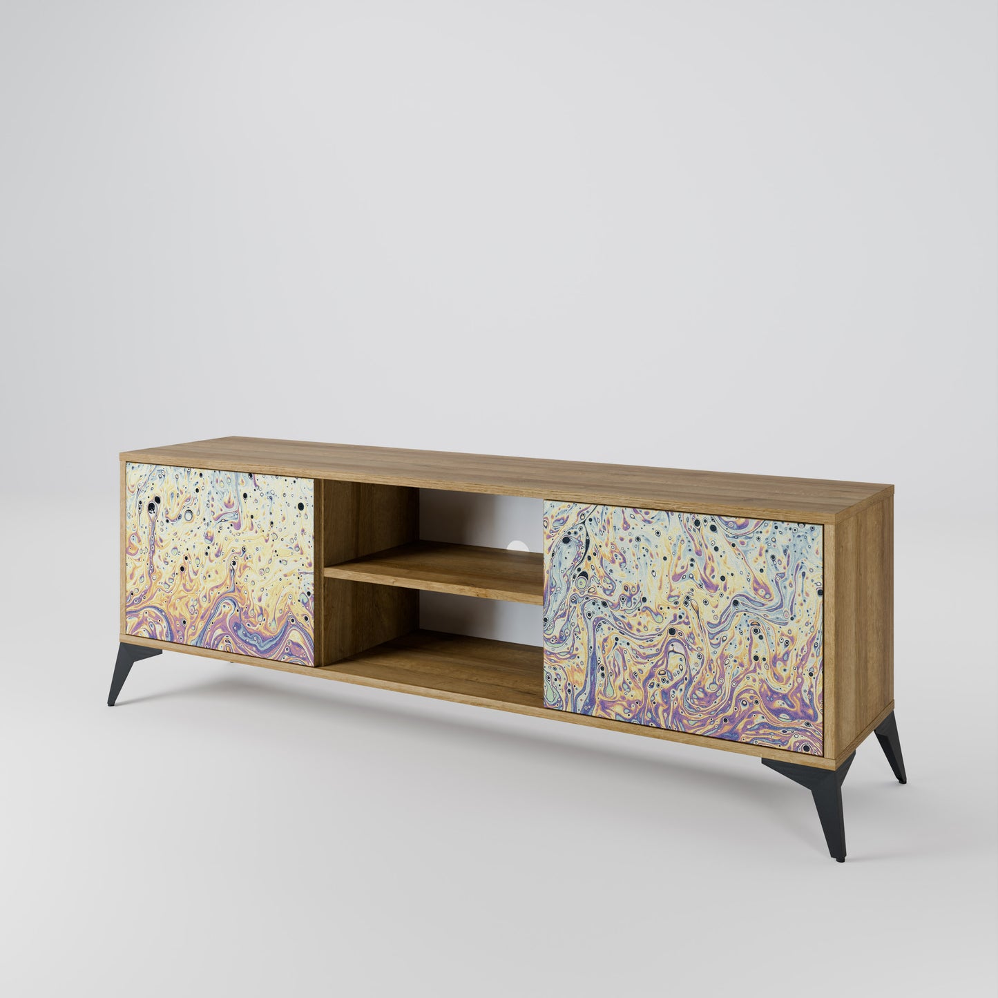 MOSAIC OF COLORS 2-Door TV Stand in Oak Effect