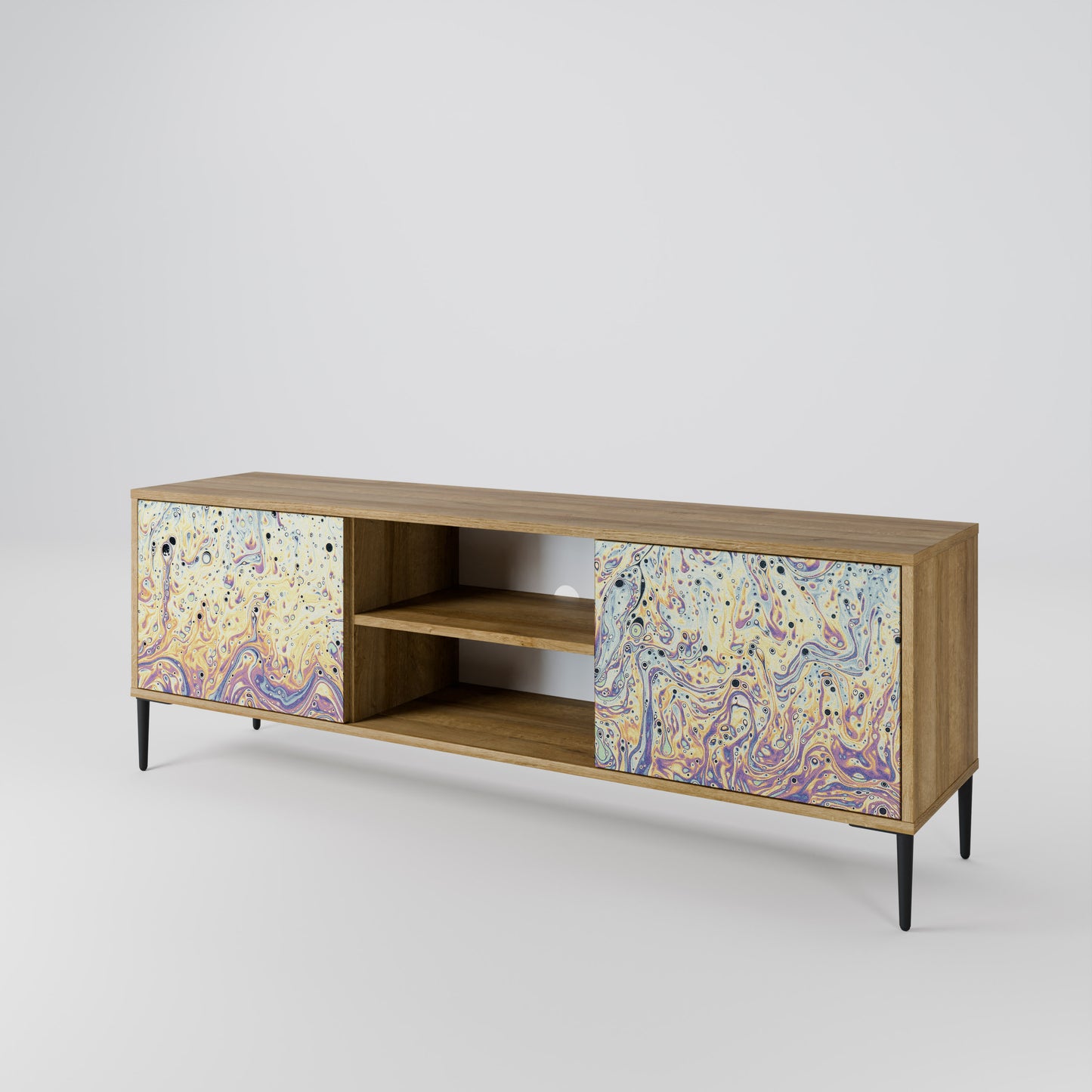MOSAIC OF COLORS 2-Door TV Stand in Oak Effect