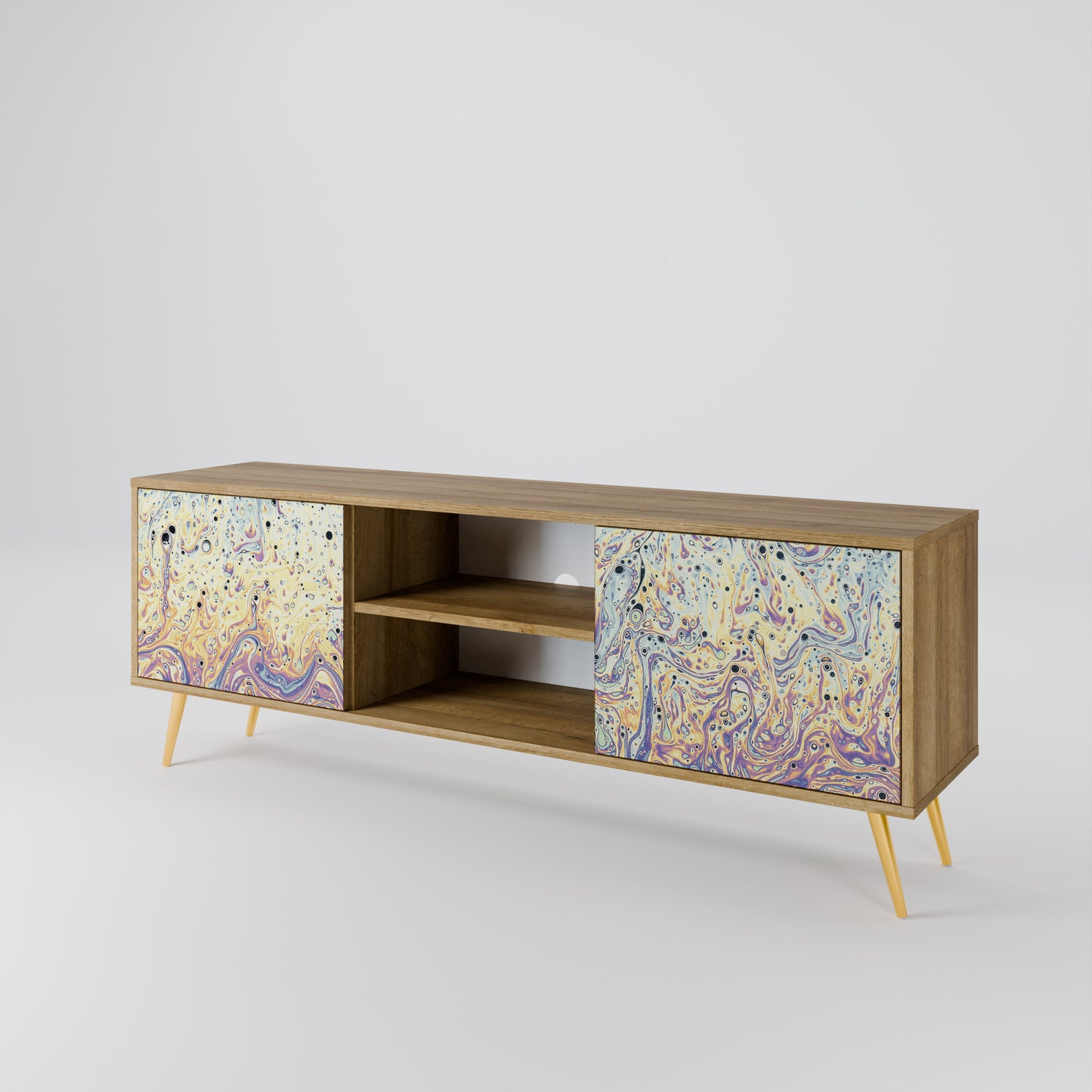 MOSAIC OF COLORS 2-Door TV Stand in Oak Effect