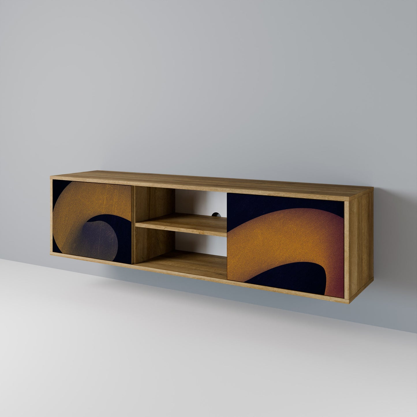 HOLLOW TIME 2-Door TV Stand in Oak Effect
