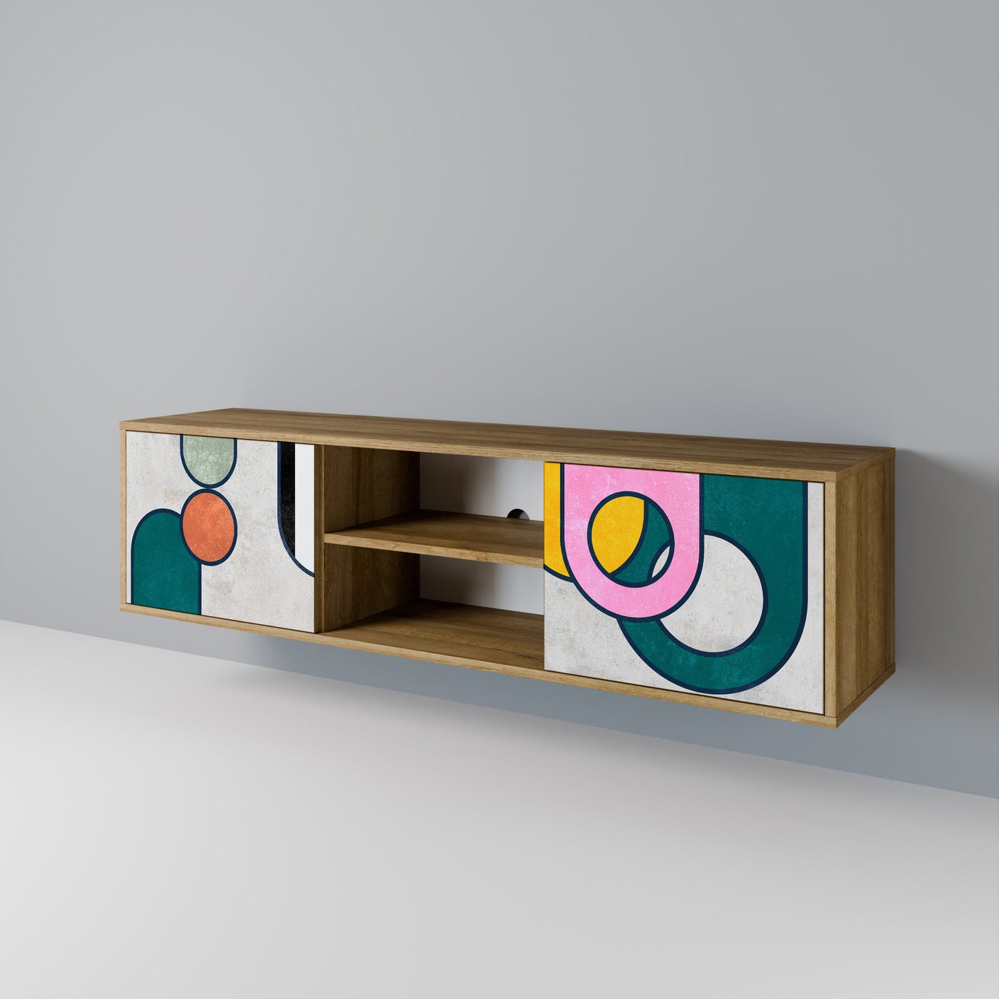 COOL STORY 2-Door TV Stand in Oak Effect