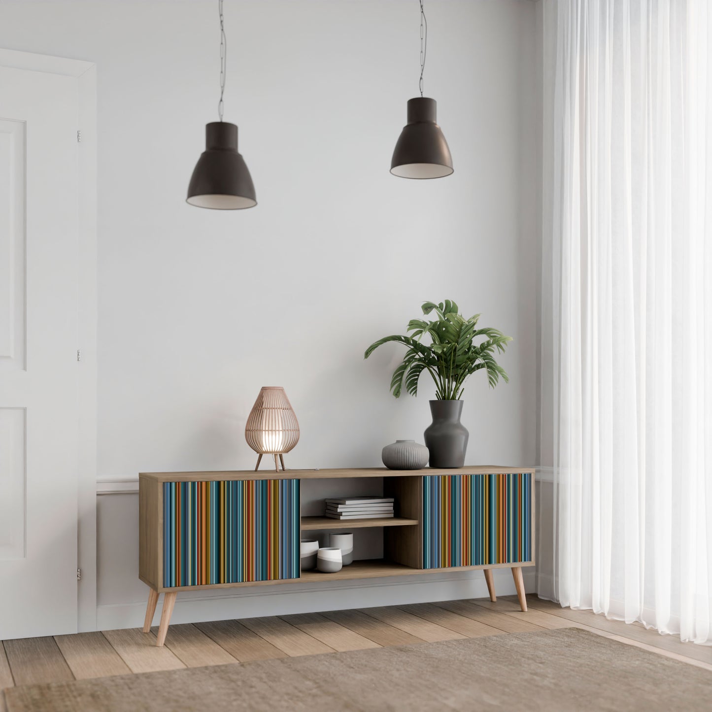 LINEOUT SPECTRUM 2-Door TV Stand in Oak Effect