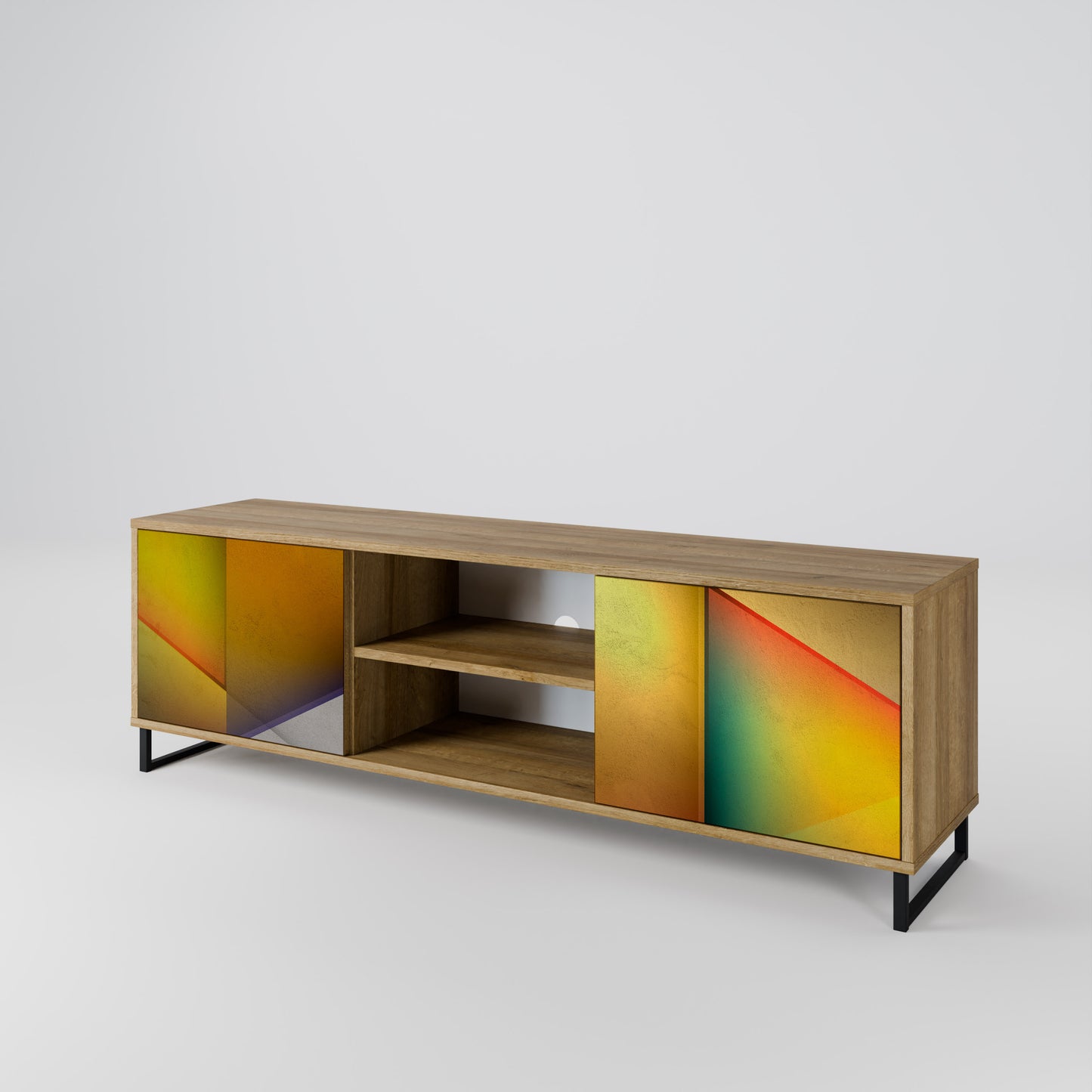 PIERCING SHARPNESS 2-Door TV Stand in Oak Effect
