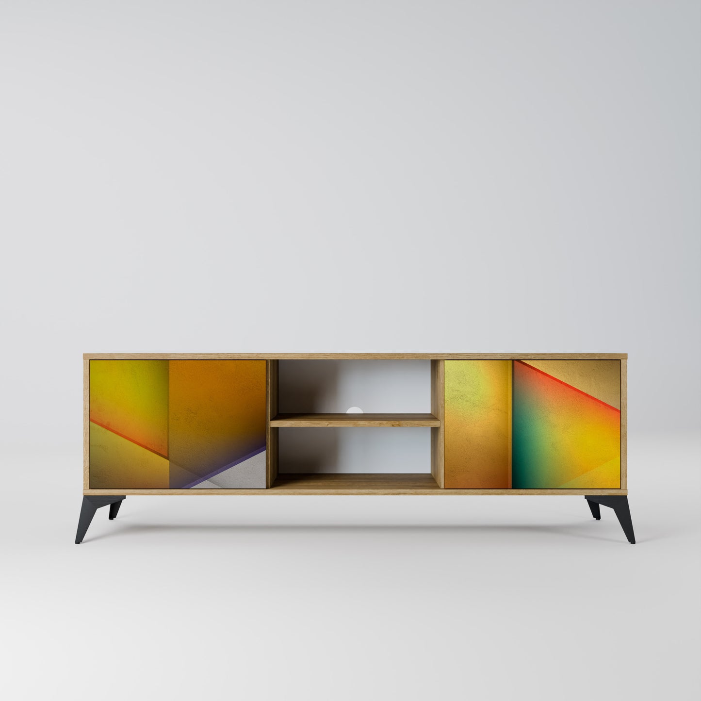 PIERCING SHARPNESS 2-Door TV Stand in Oak Effect