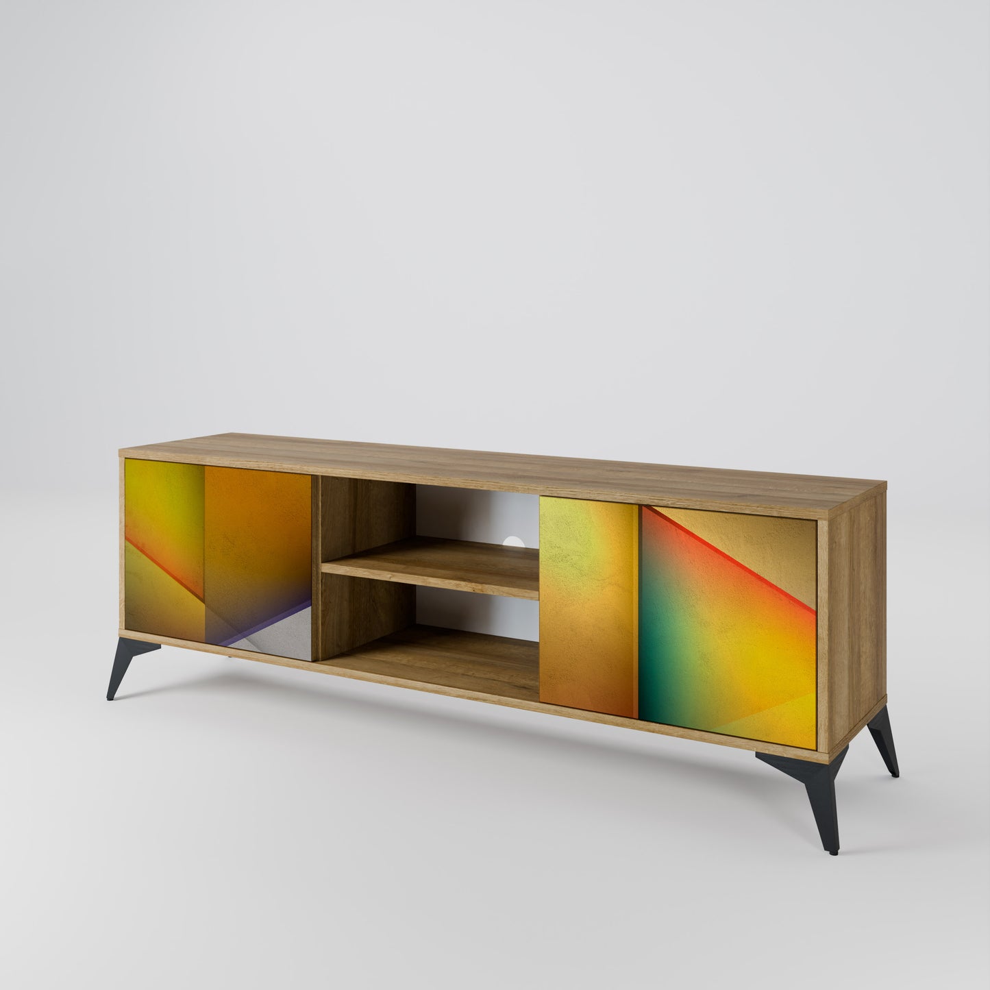 PIERCING SHARPNESS 2-Door TV Stand in Oak Effect